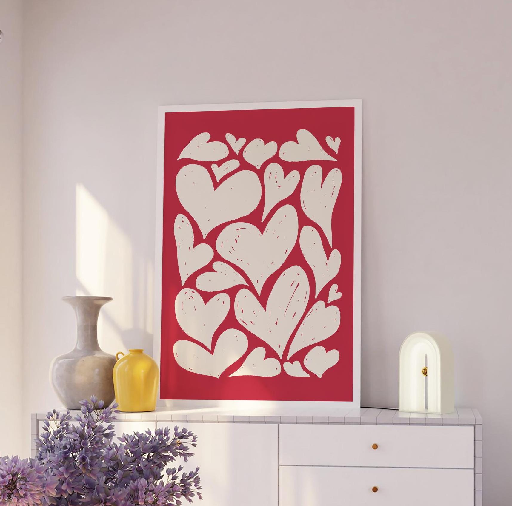 Abstract Hearts Print - Image 4