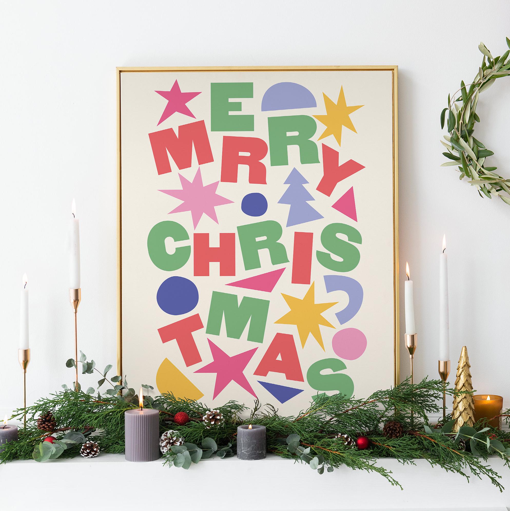 Abstract Merry Christmas Print - Image 3