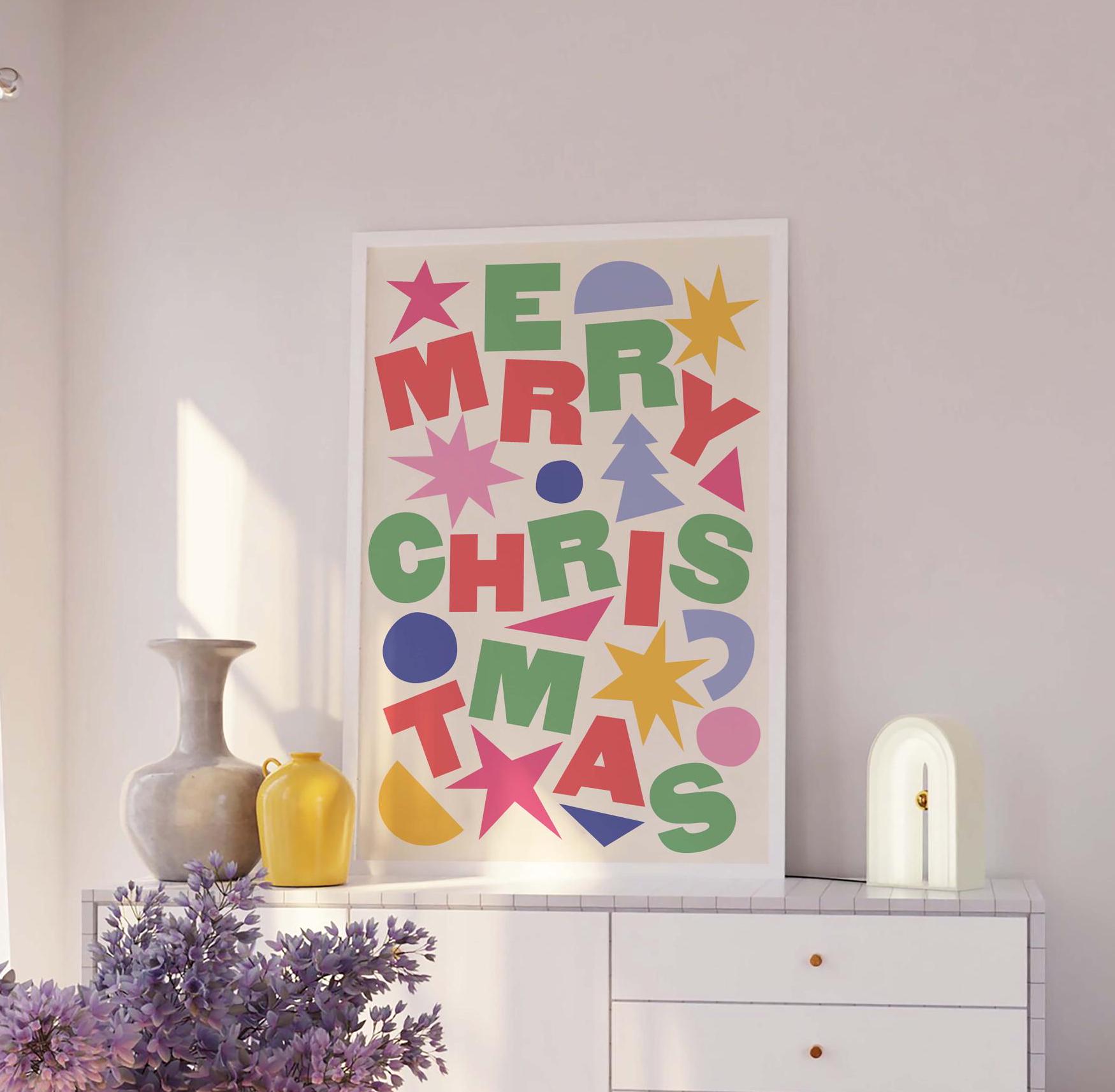 Abstract Merry Christmas Print - Image 5