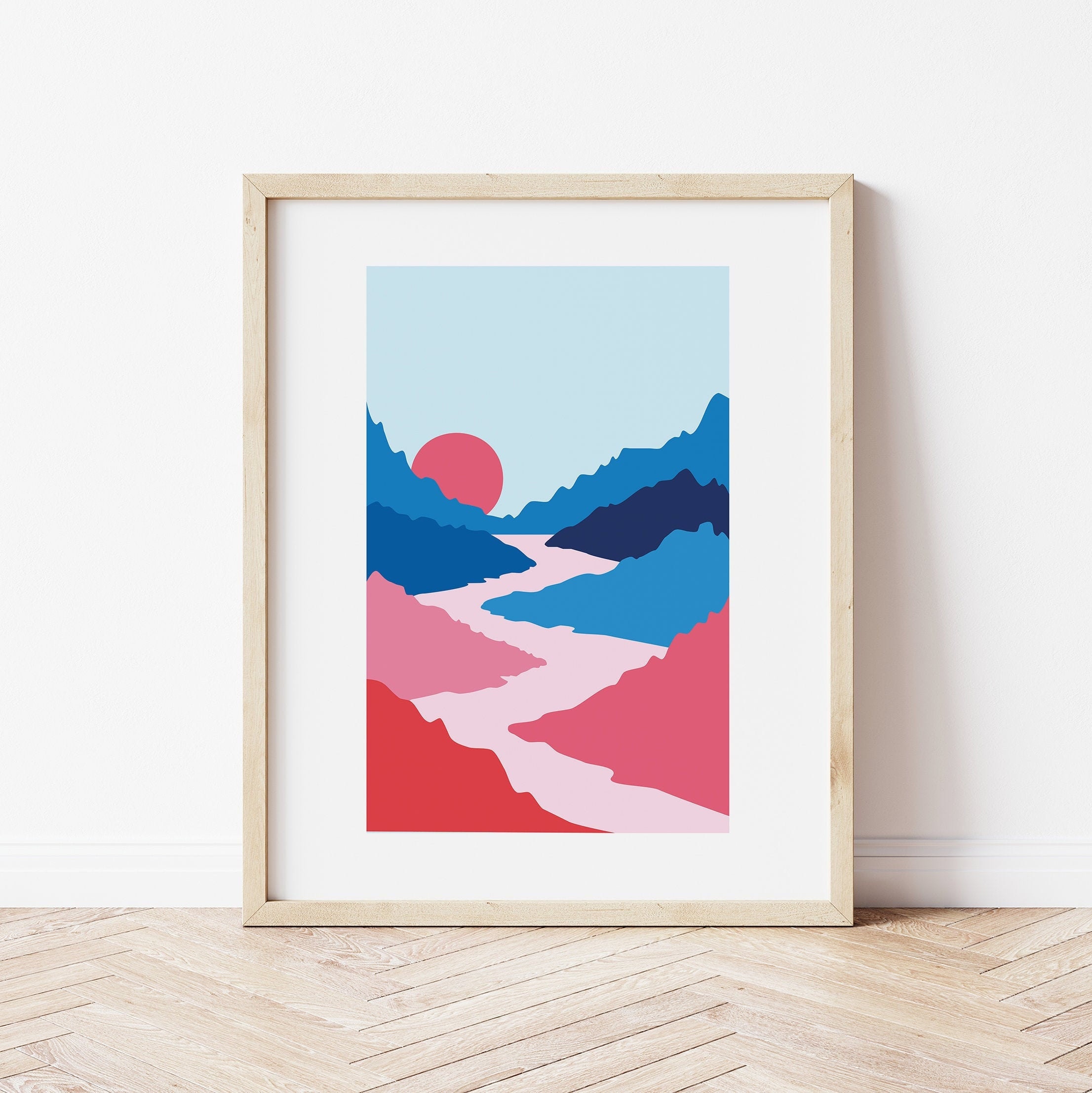 Abstract Mountain Landscape Print - Image 2