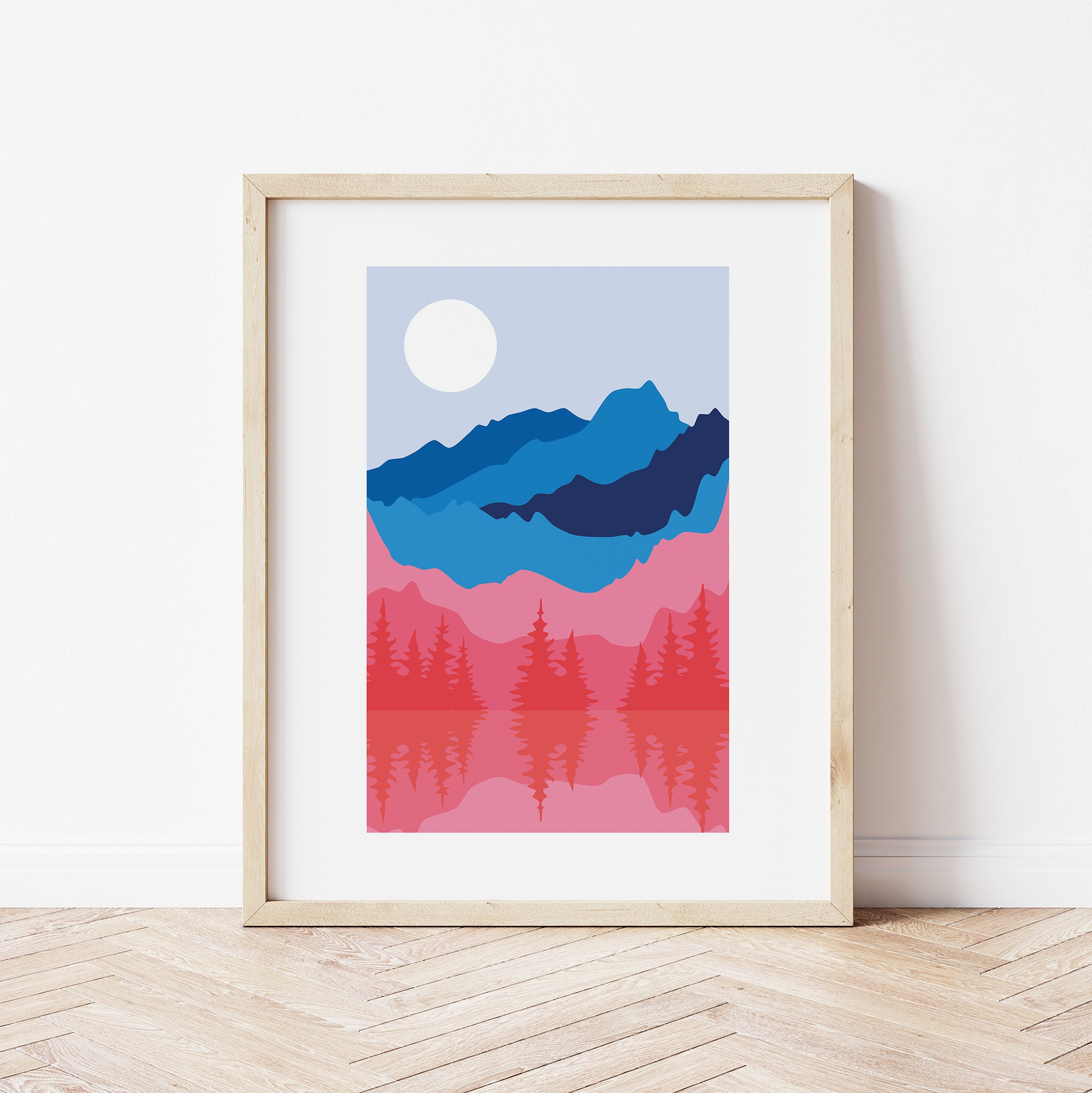 Abstract Mountain Landscape Print - Image 2