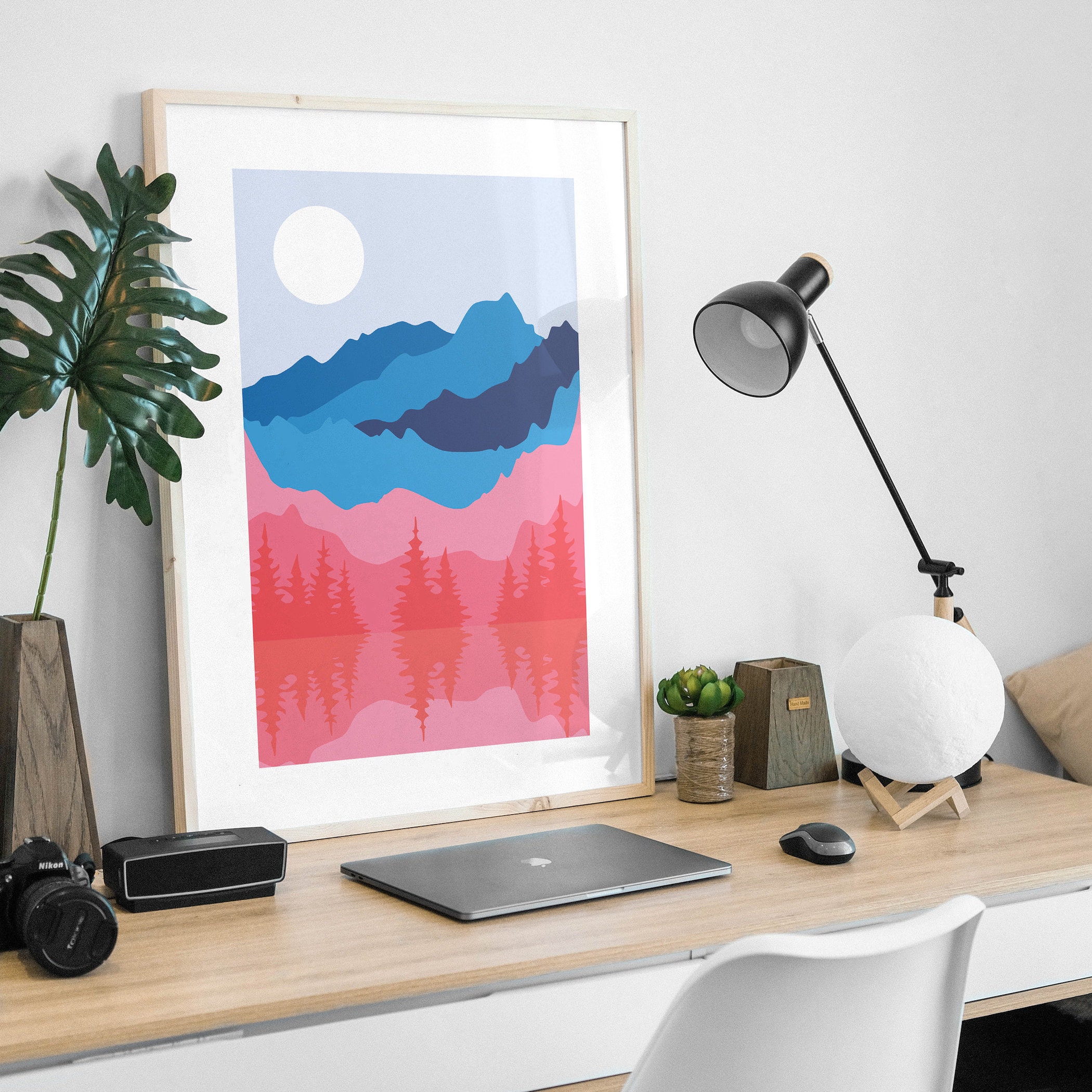 Abstract Mountain Landscape Print - Image 3