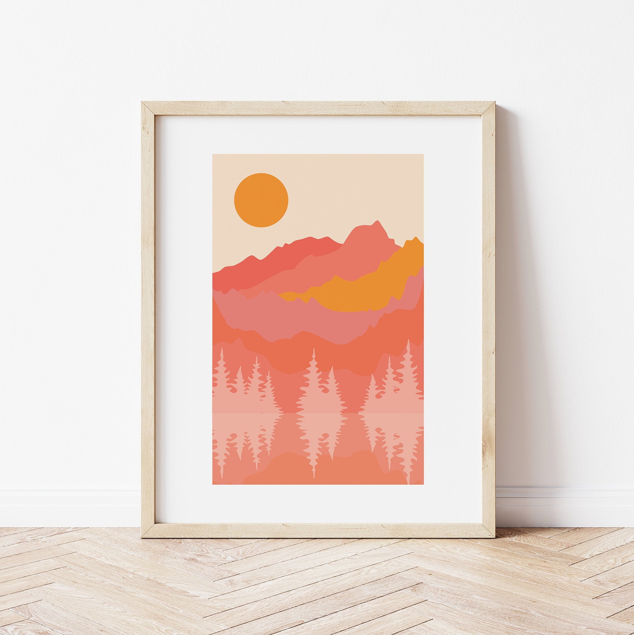 Abstract Mountain Landscape Print - Image 2