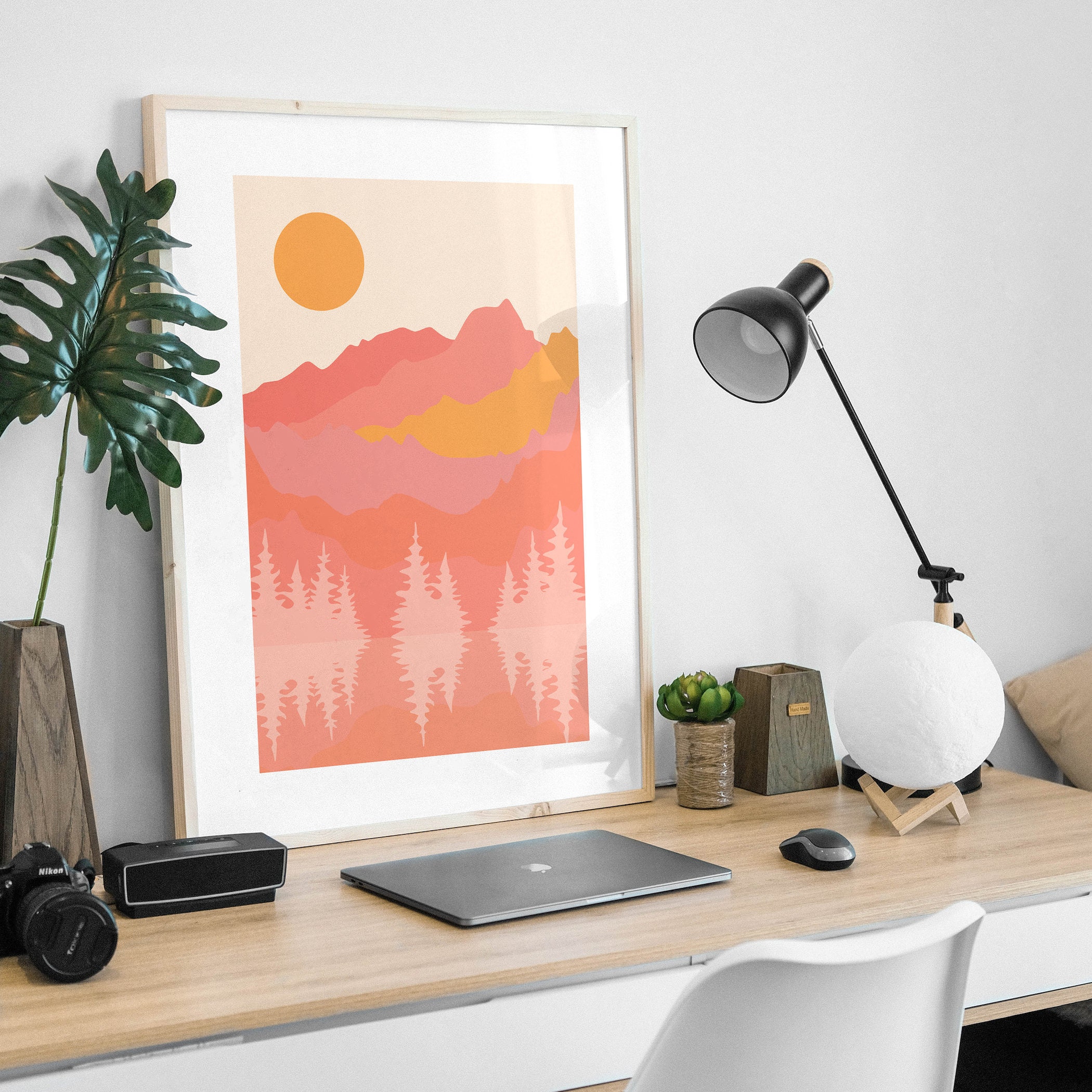 Abstract Mountain Landscape Print - Image 3