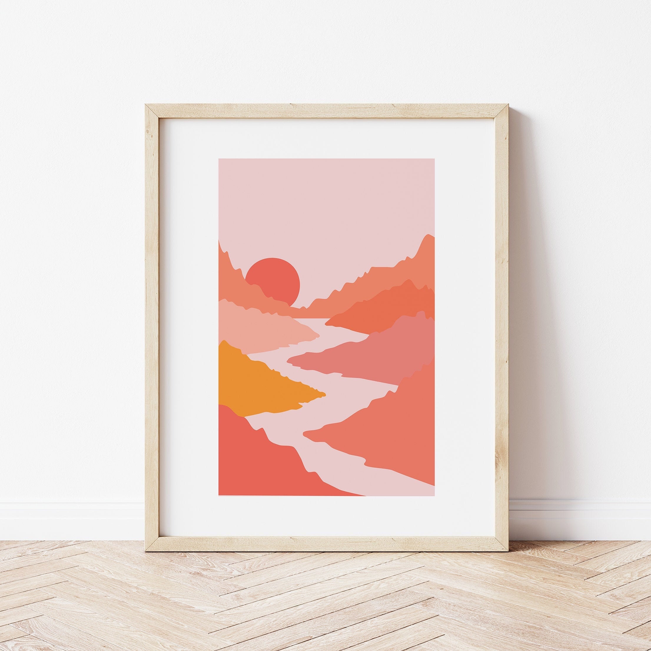 Abstract Mountain Landscape Print - Image 2