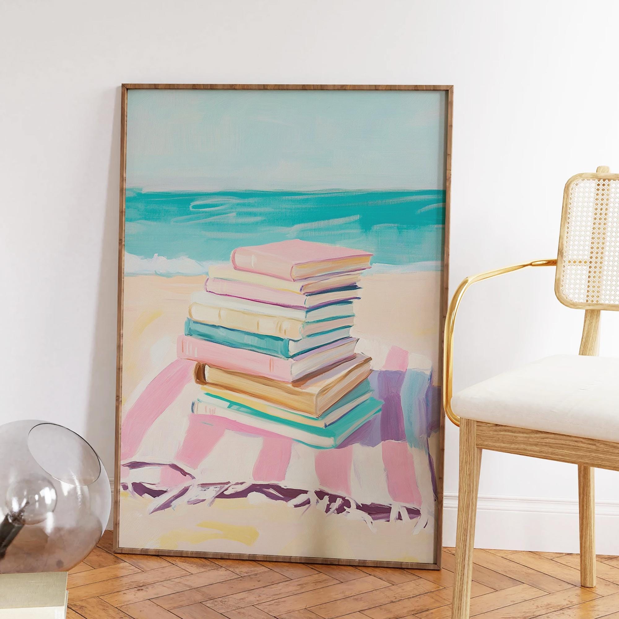 Beach Bookstack Print - Image 4
