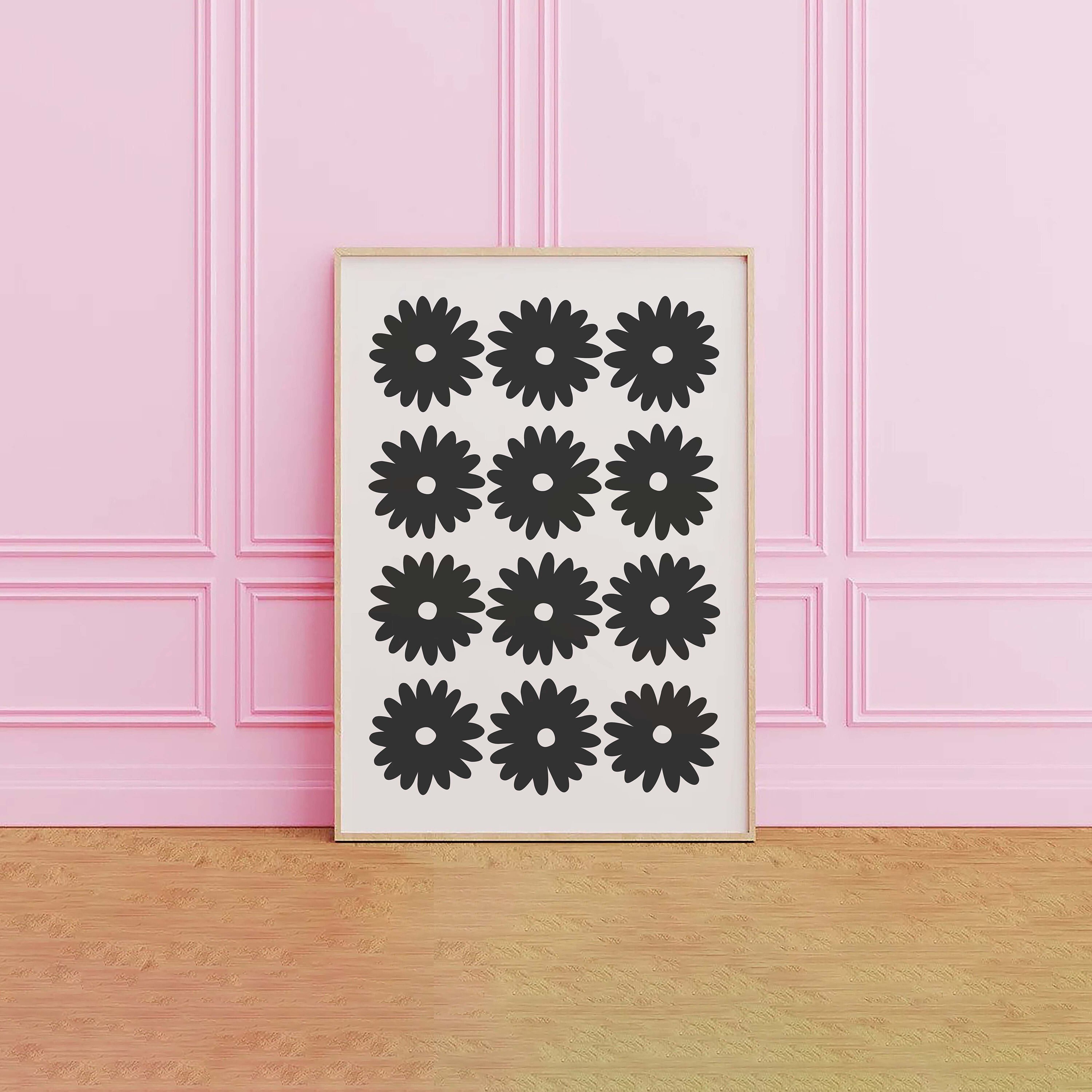 Black and White Daisy Print