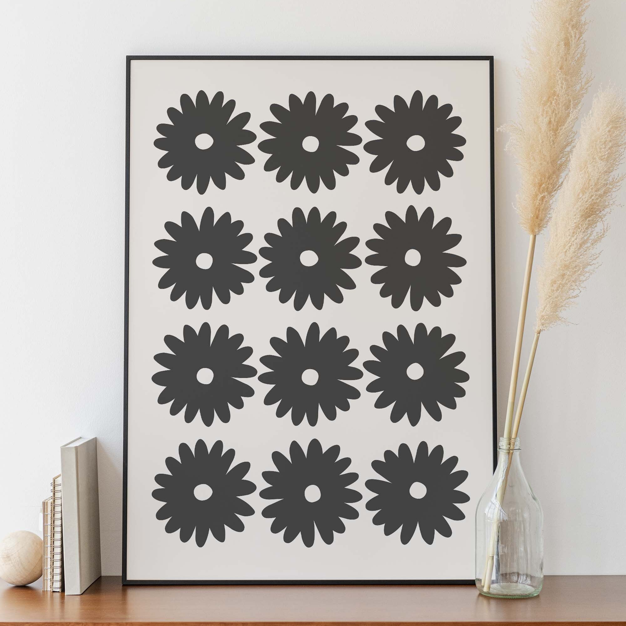 Black and White Daisy Print - Image 2