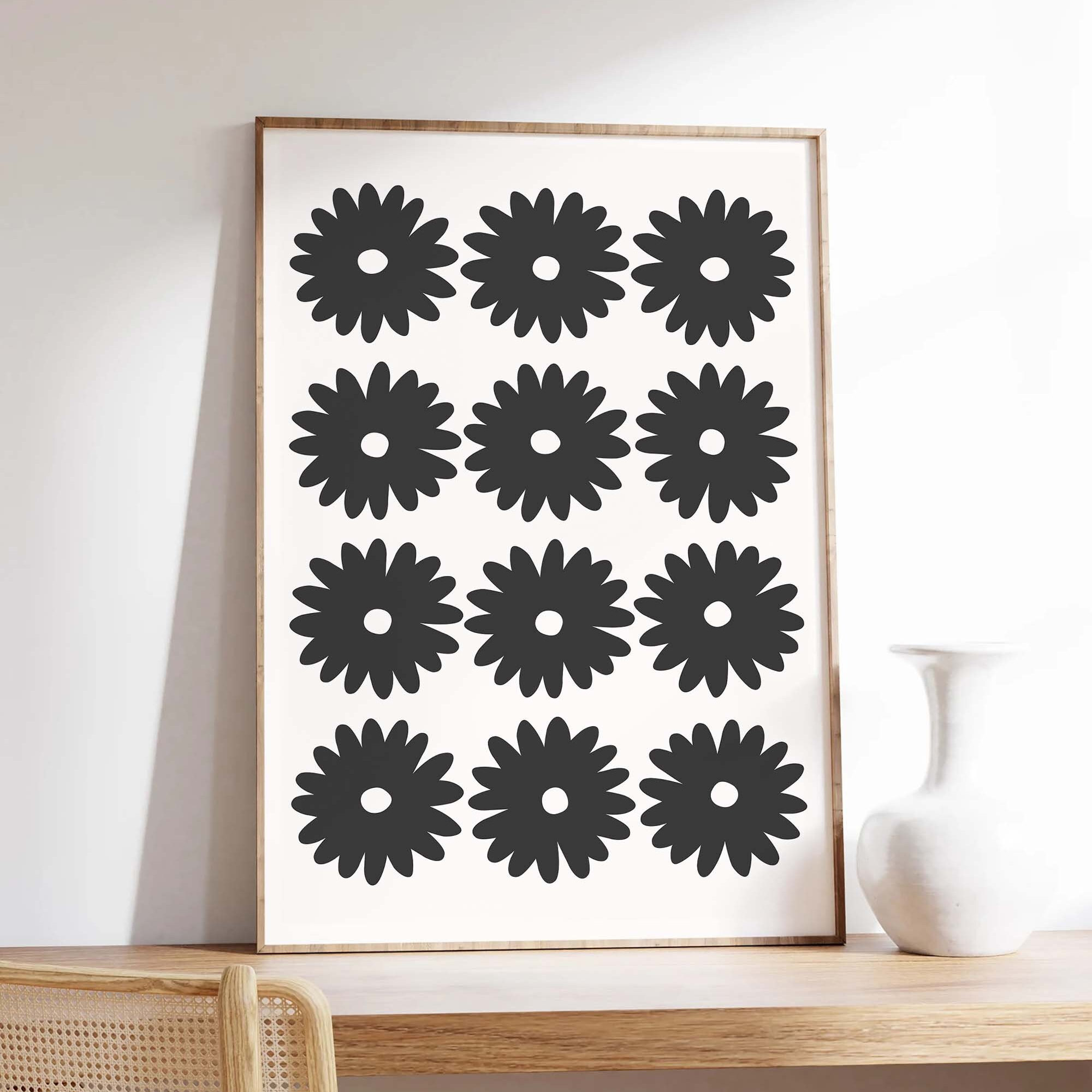 Black and White Daisy Print - Image 4