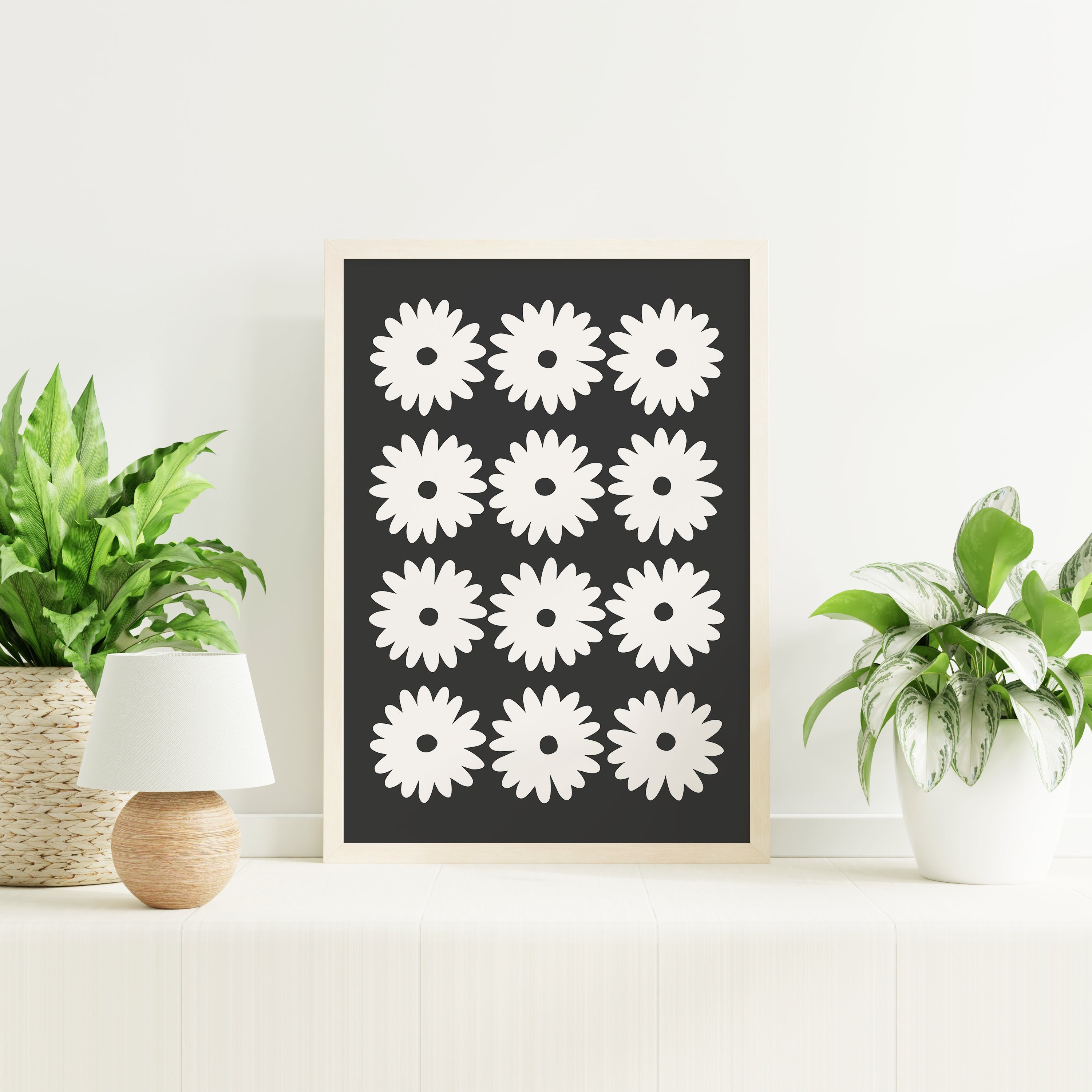 Black and White Daisy Print - Image 2