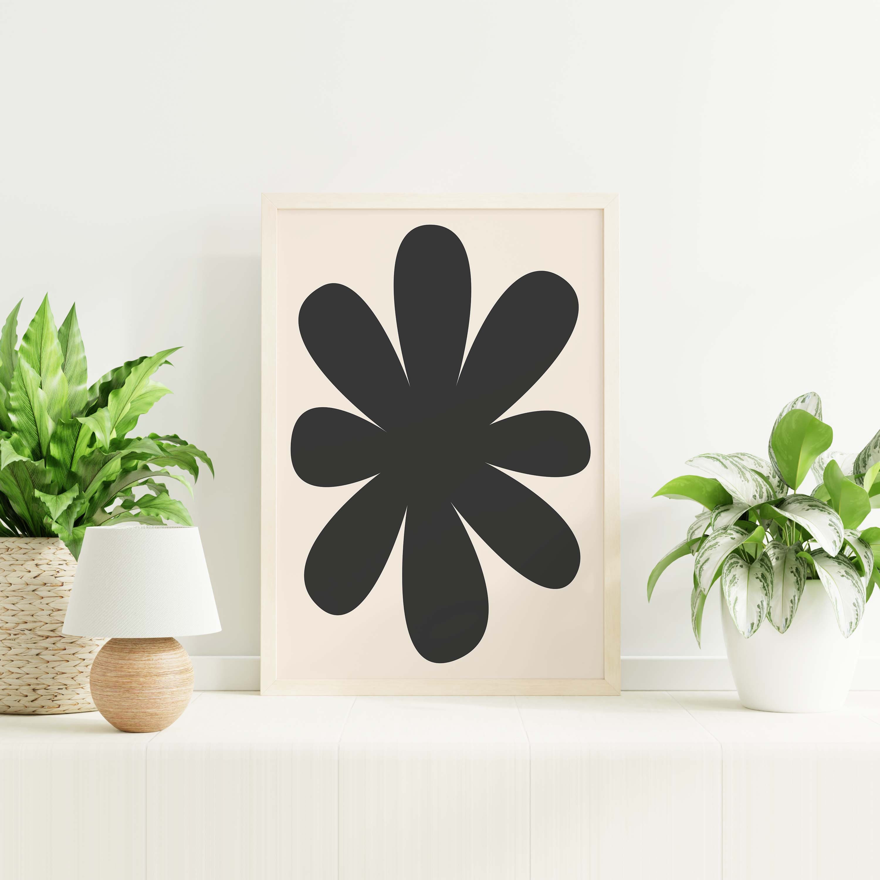 Black Floral Abstract Print - Image 3