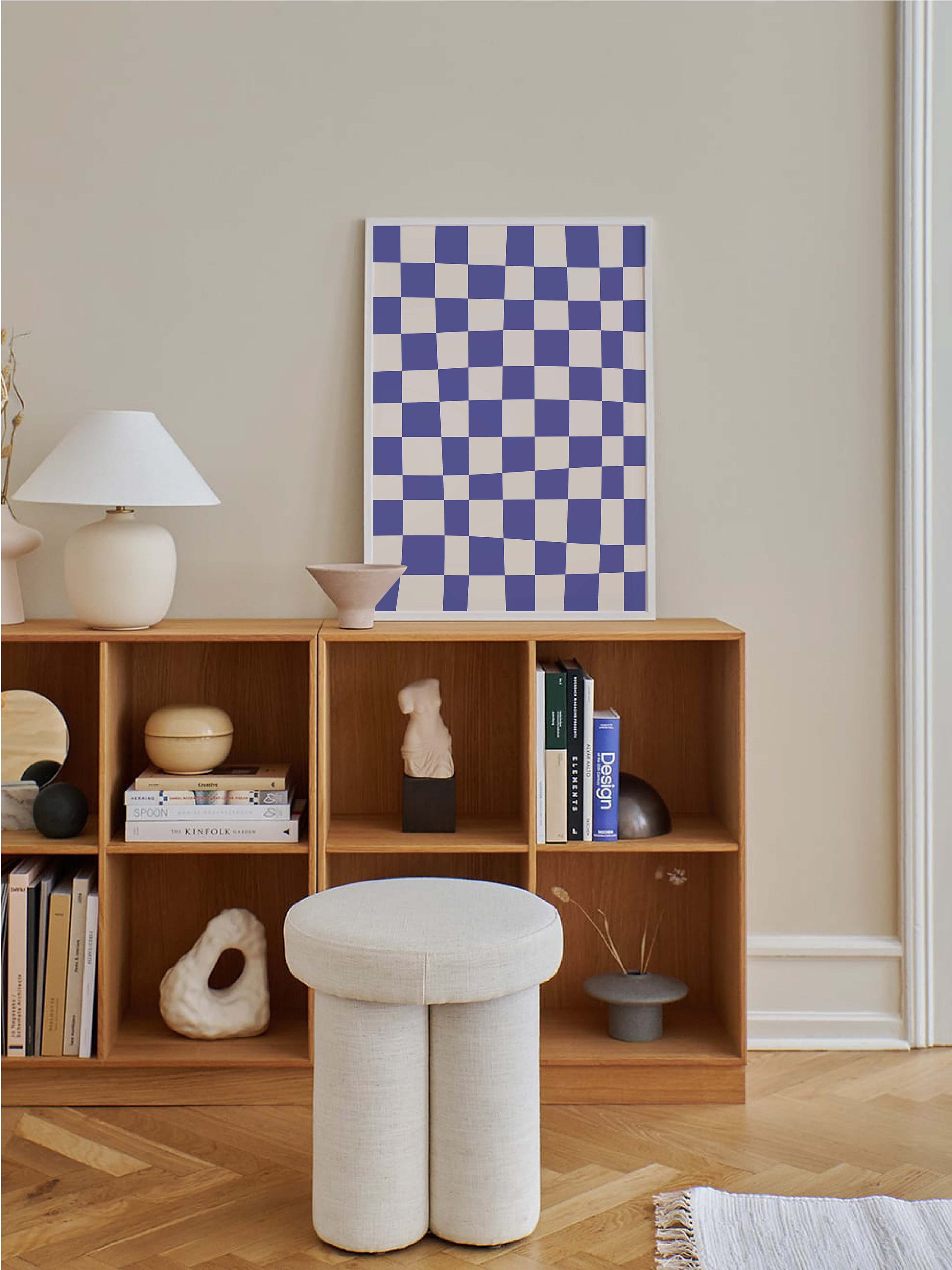 Blue and White Abstract Print - Image 5