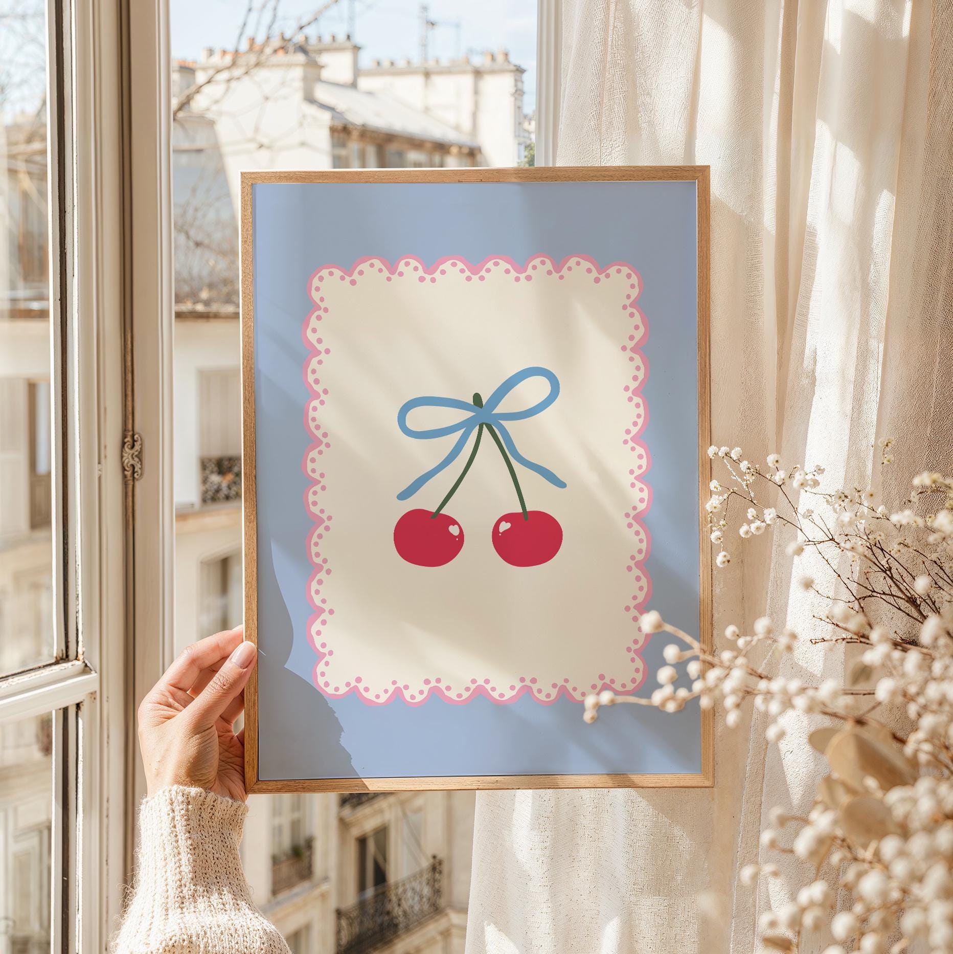 Blue Cherry Print - Image 2
