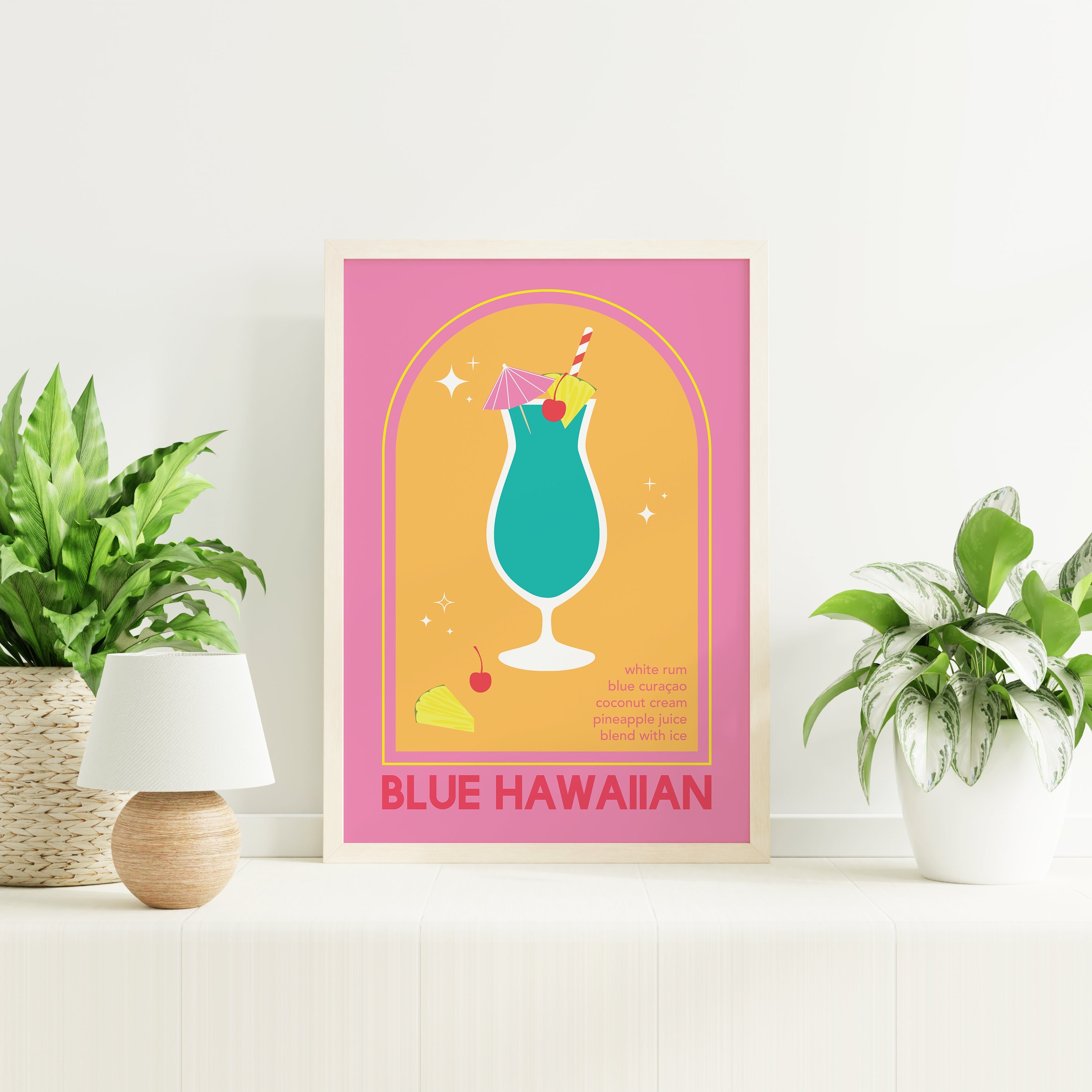 Blue Hawaiian Cocktail Print - Image 2
