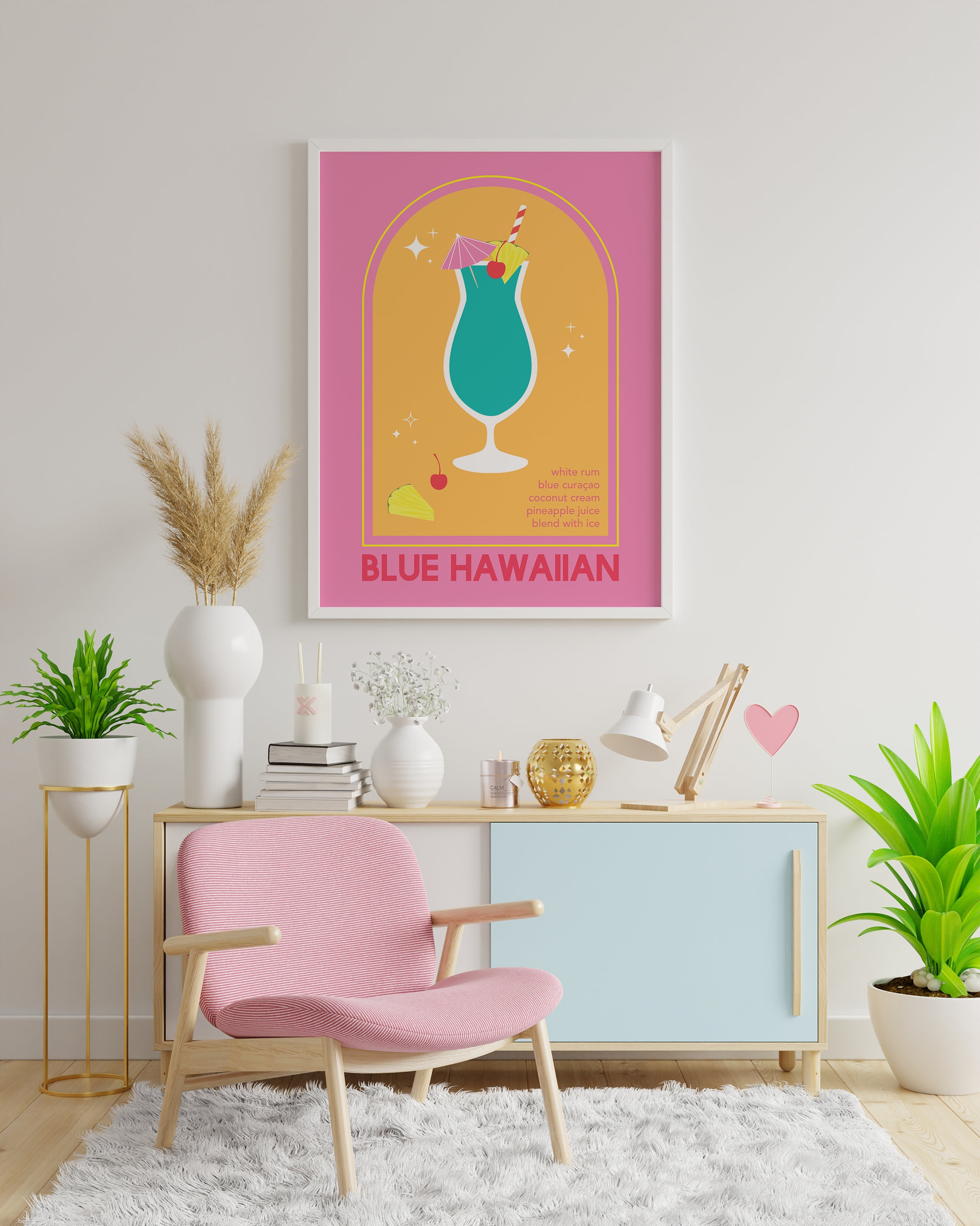 Blue Hawaiian Cocktail Print - Image 4