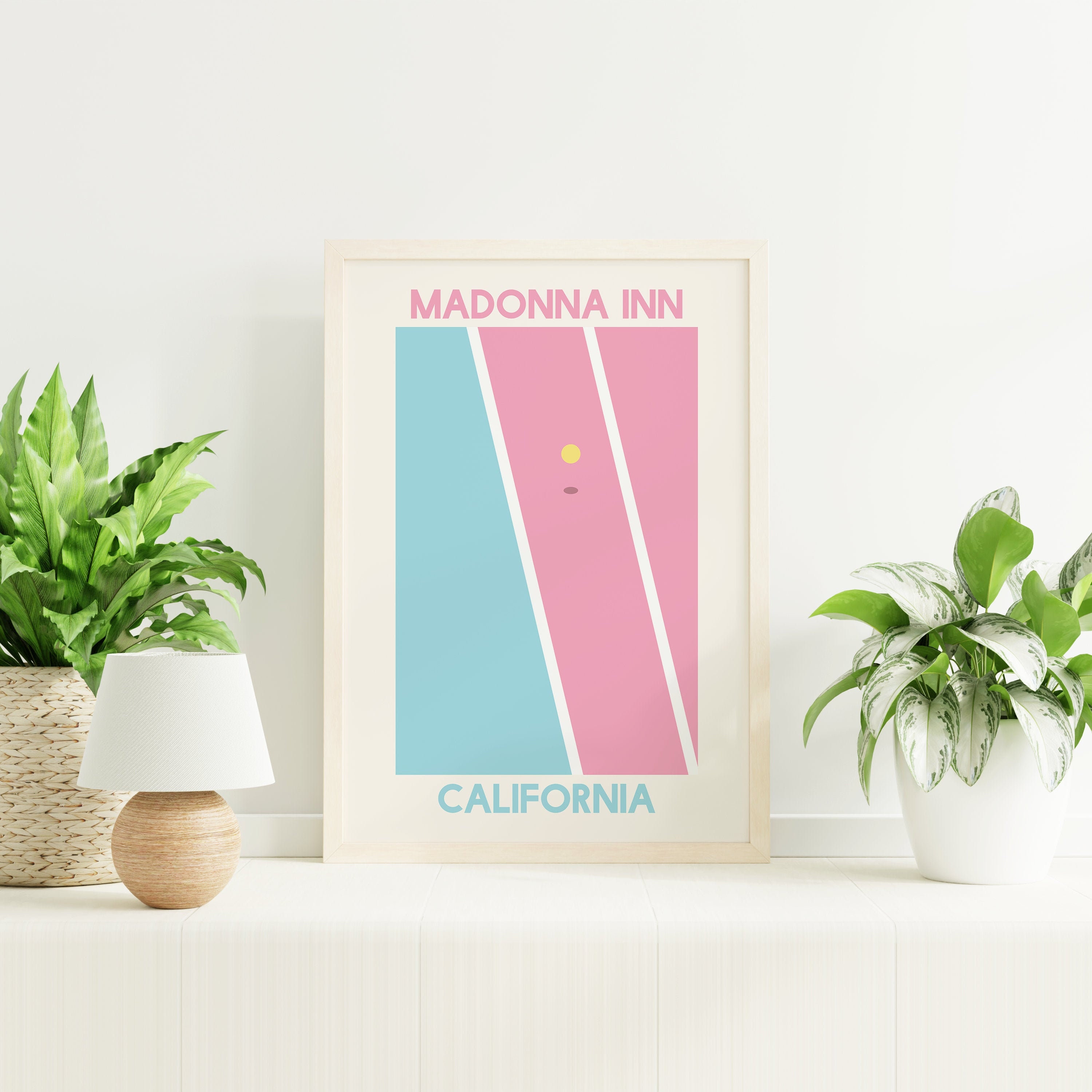 Blue & Pink Tennis Court Print