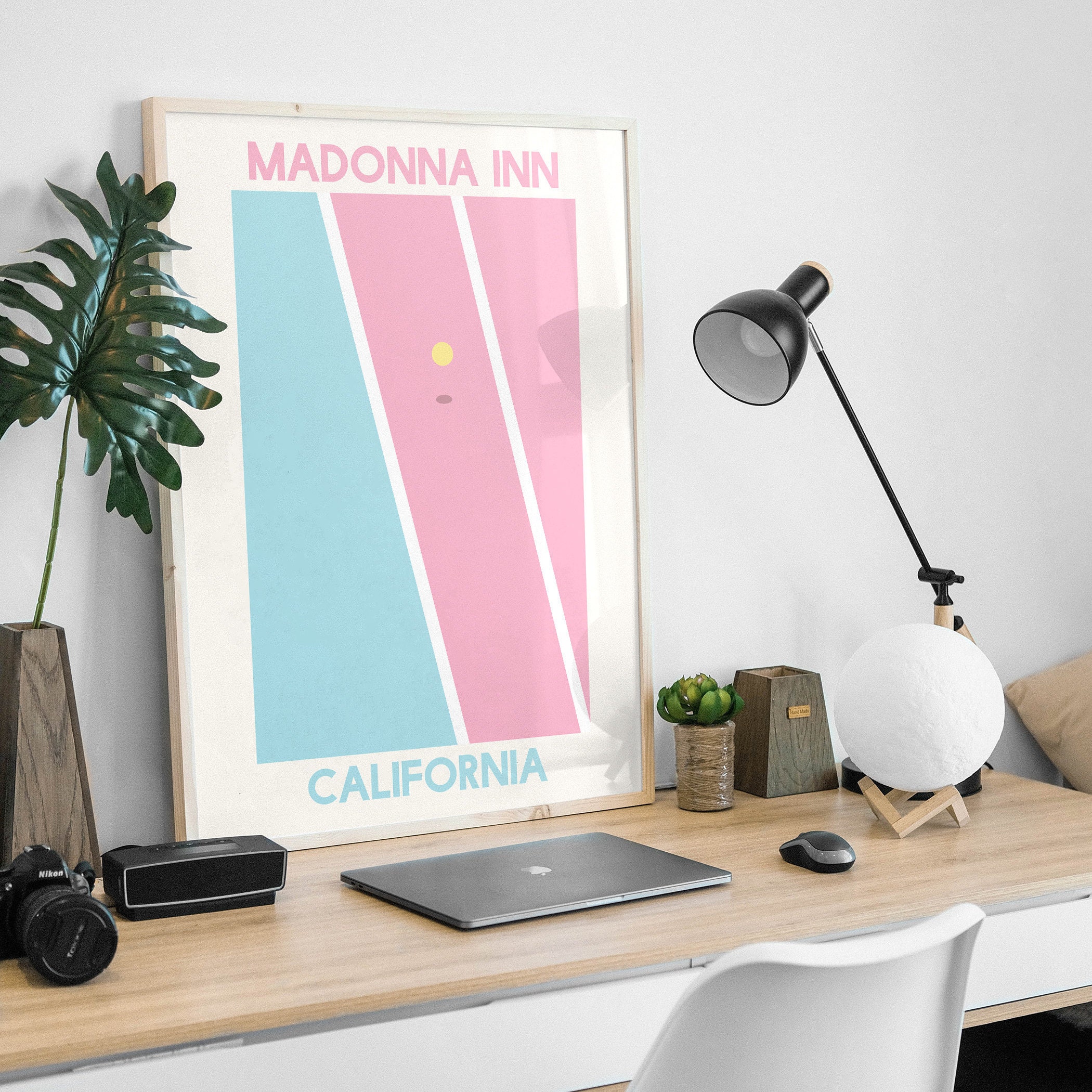 Blue & Pink Tennis Court Print - Image 4