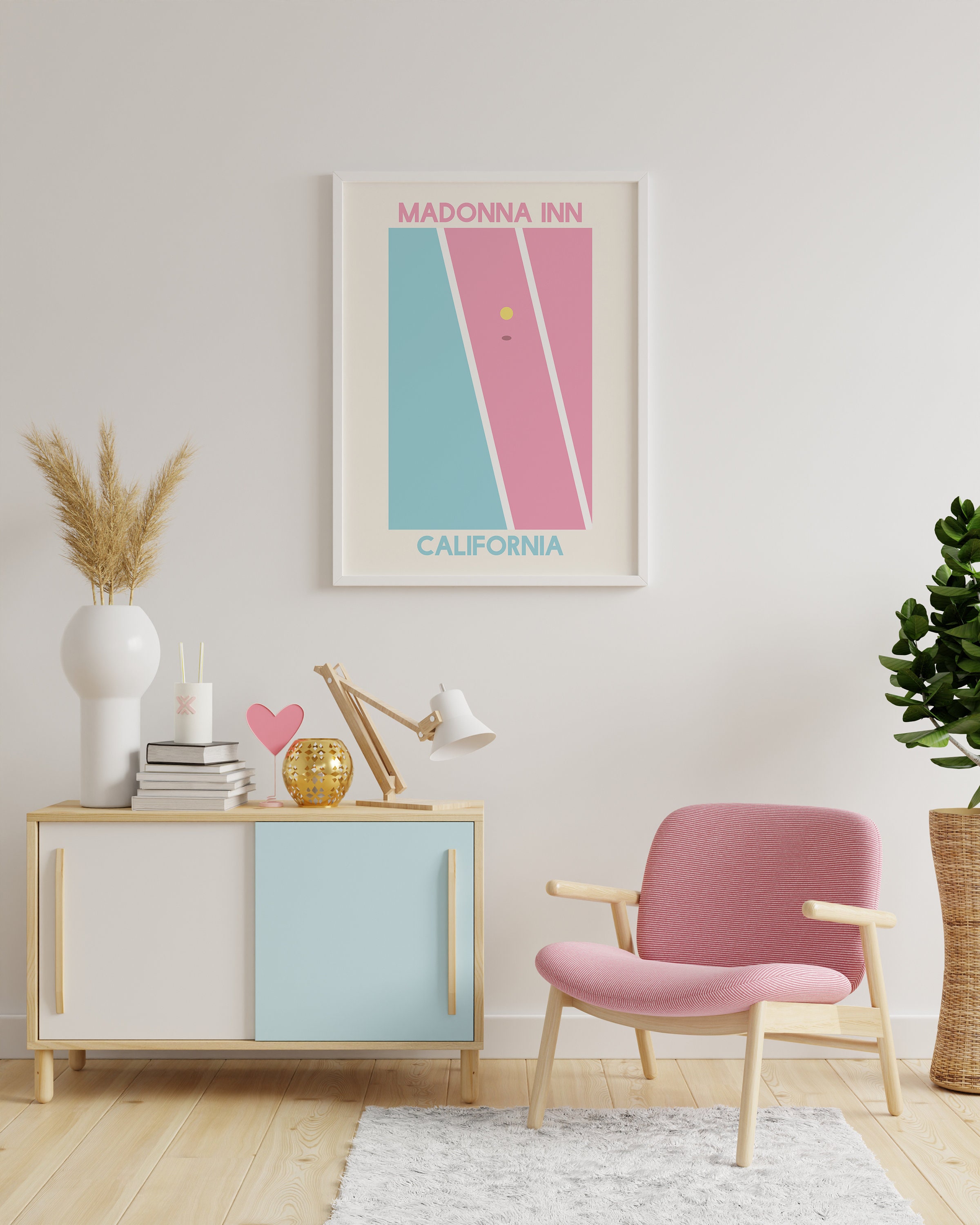 Blue & Pink Tennis Court Print - Image 5