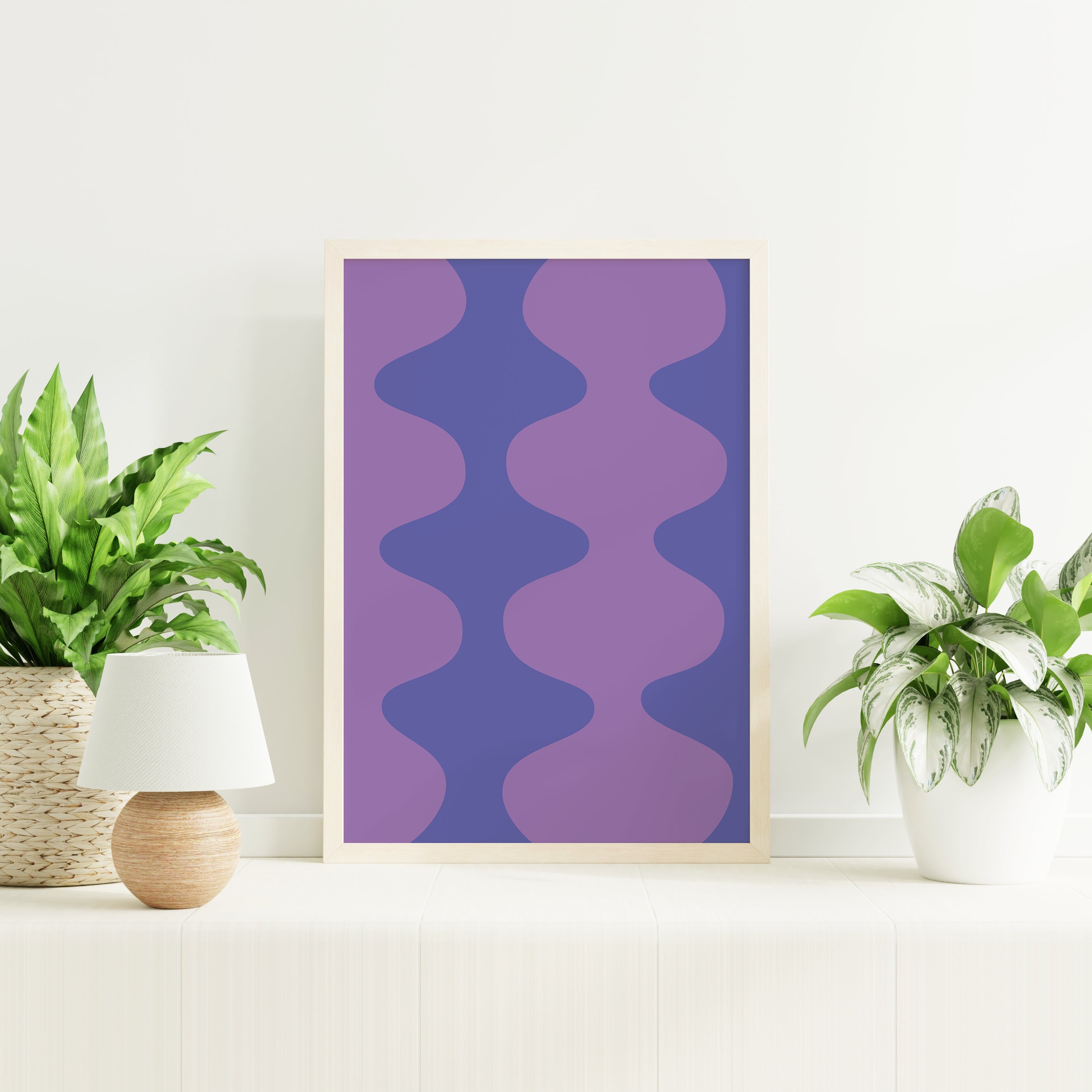 Blue Purple Abstract Print - Image 2