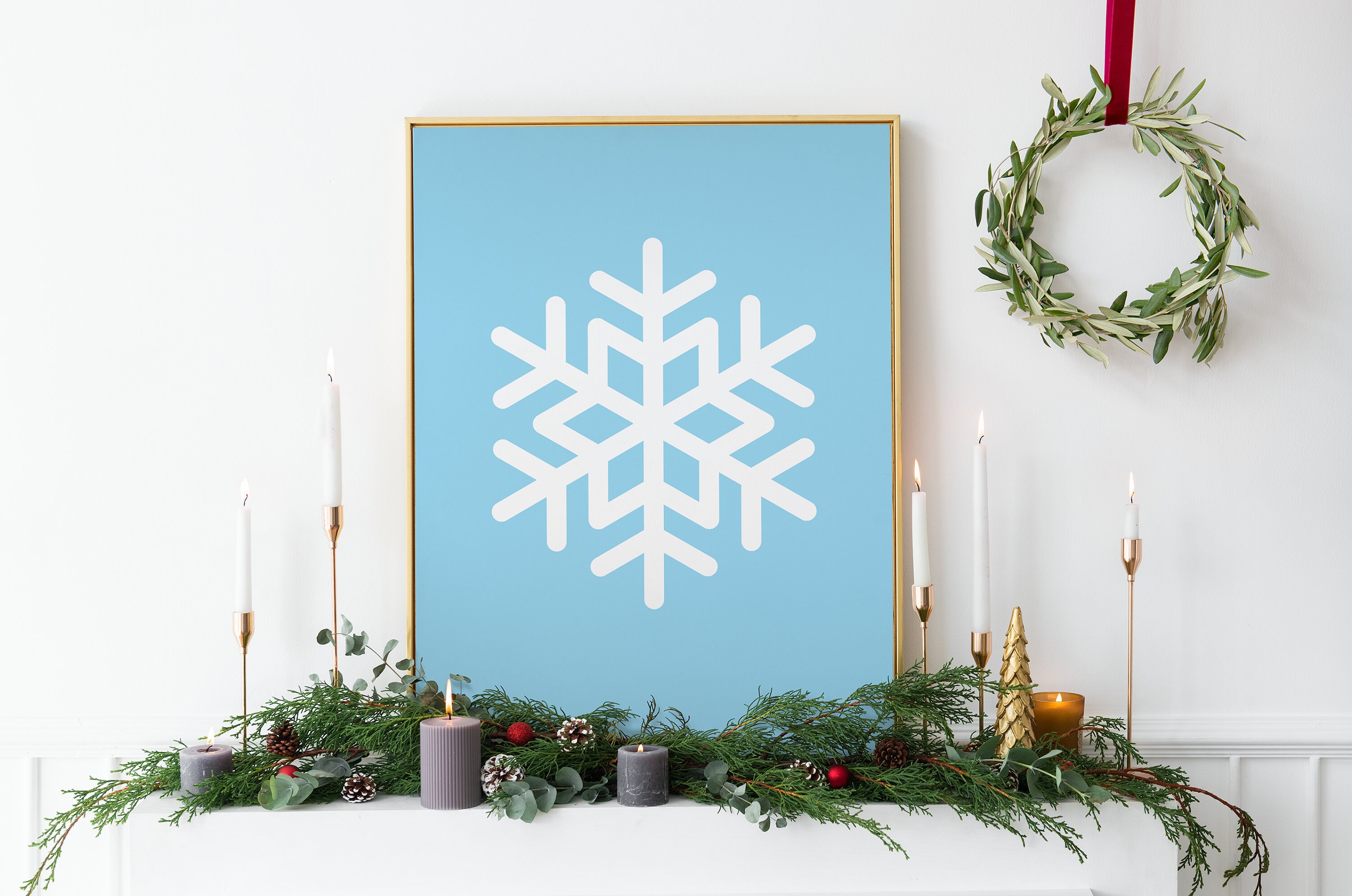 Blue Snowflake Print - Image 3