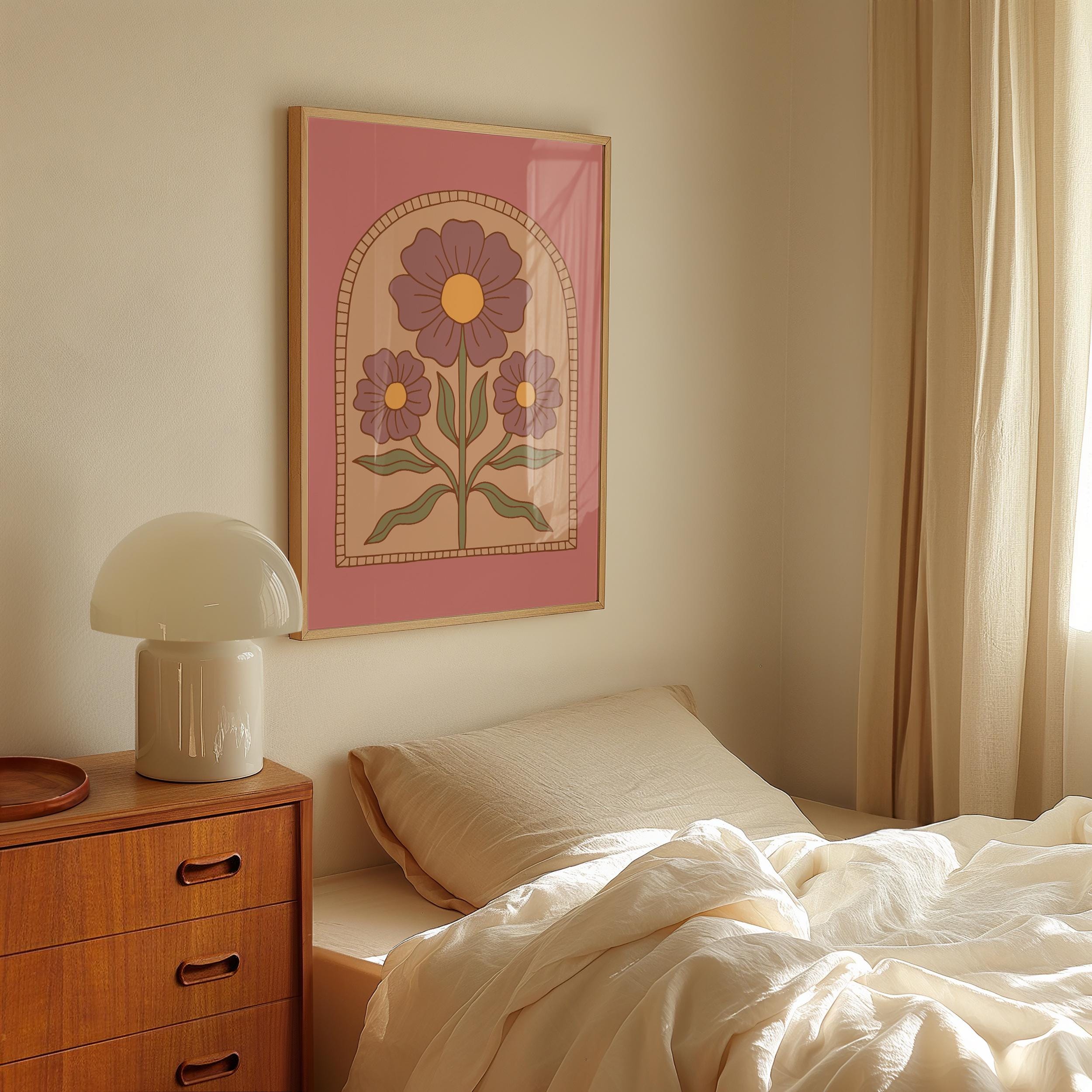 Boho Retro Floral Wall Art Print - Image 4