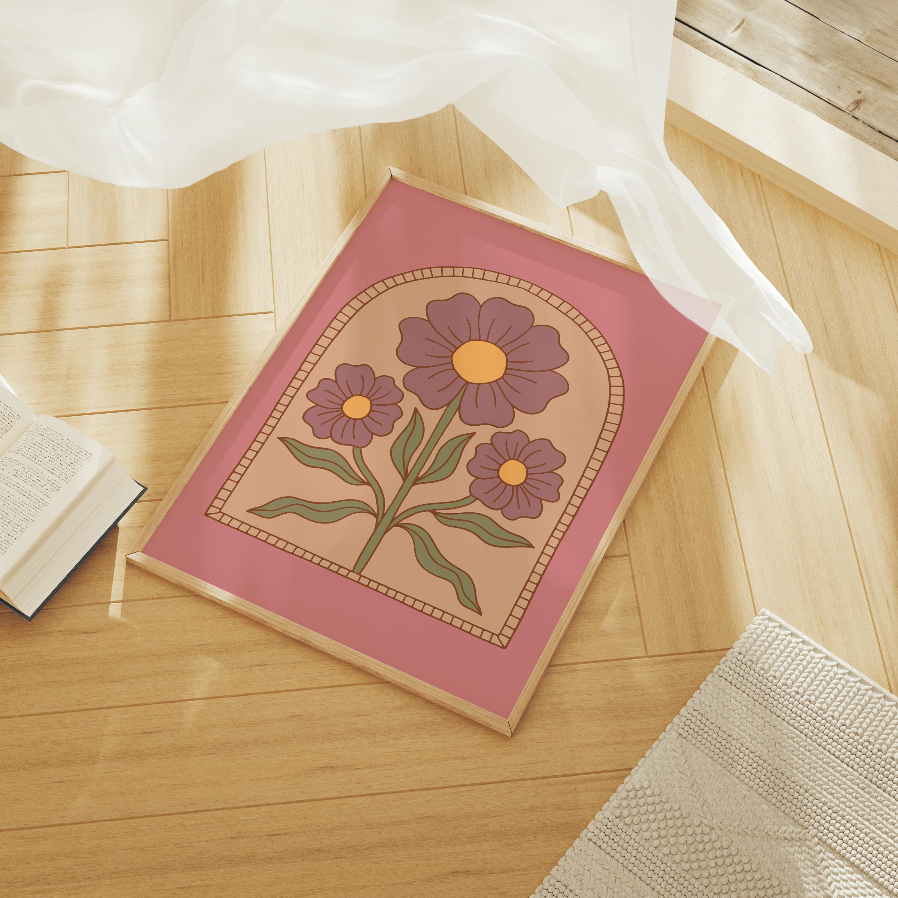 Boho Retro Floral Wall Art Print - Image 5
