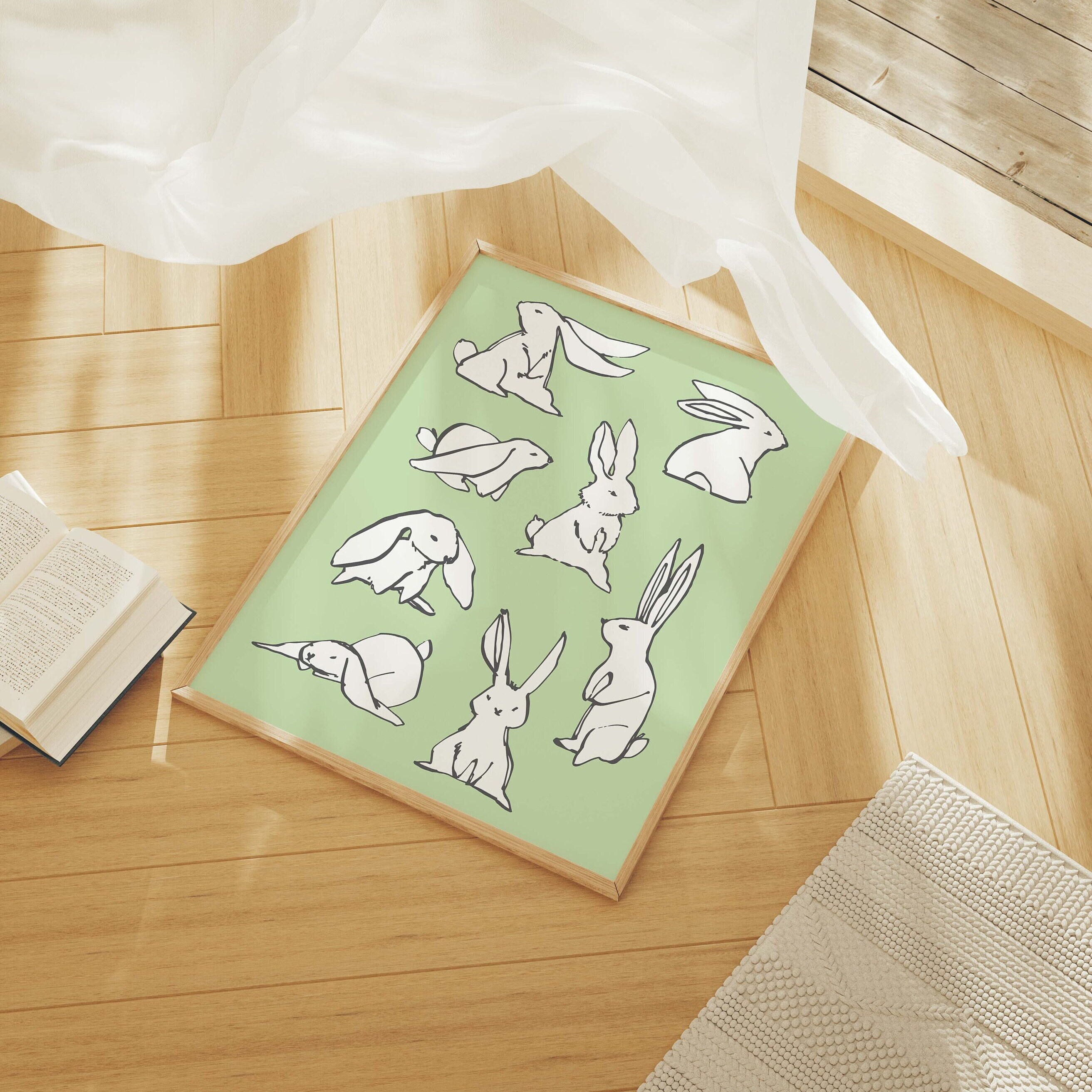 Bunnies Sketch Print