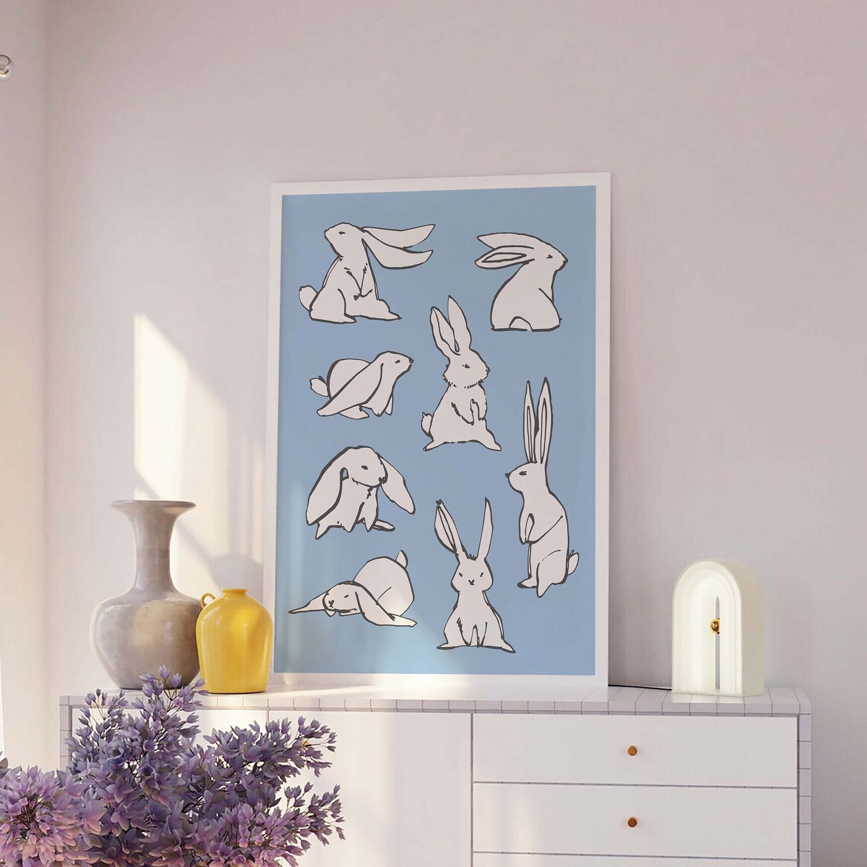 Bunnies Sketch Print