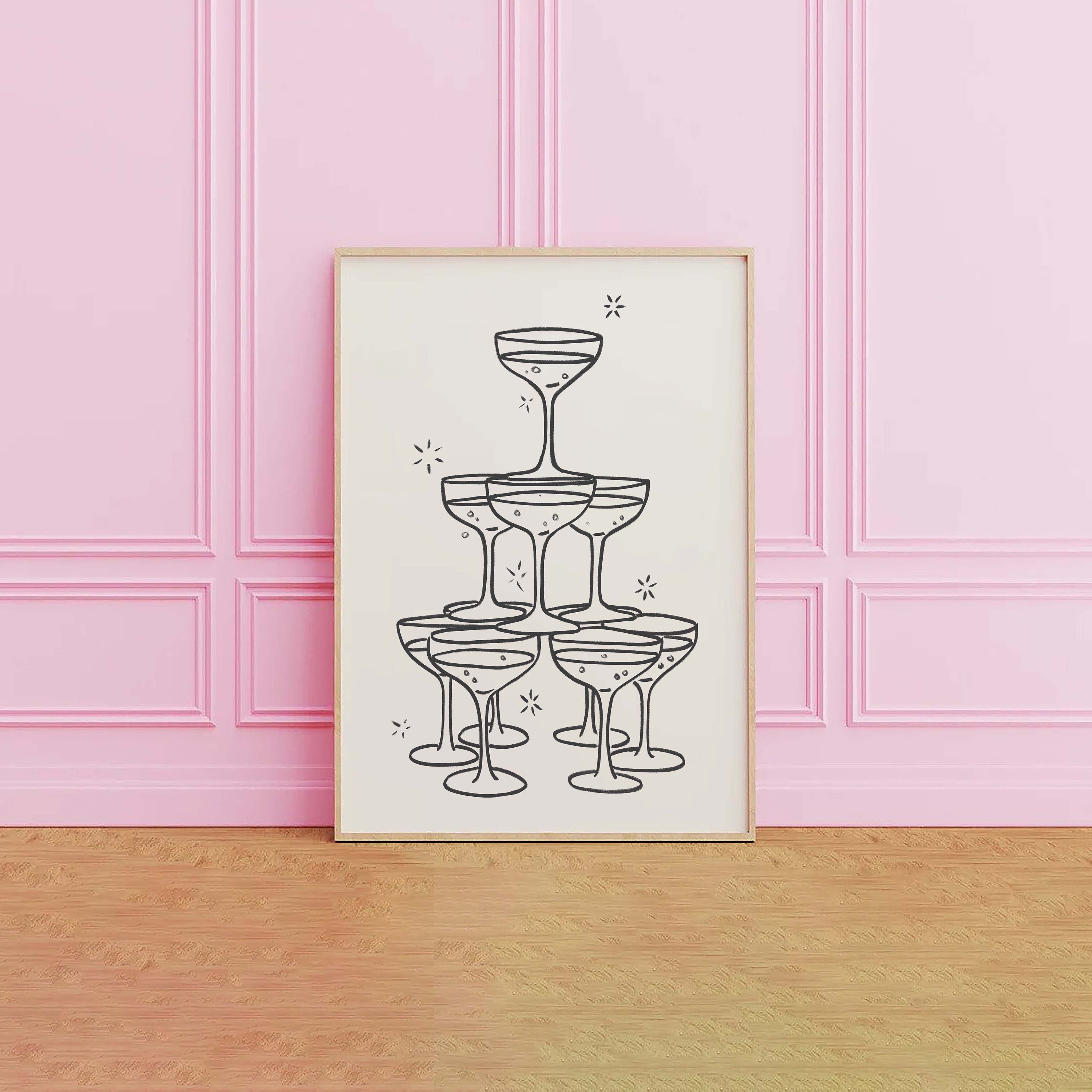 Champagne Tower Print