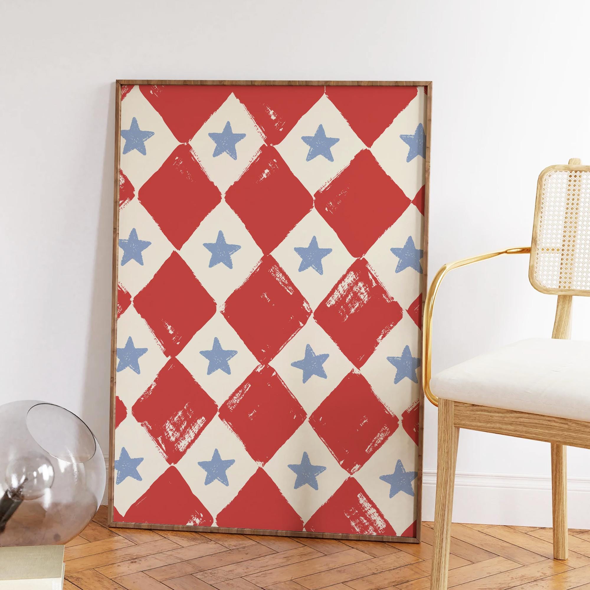 Checkered Stars Print - Image 2