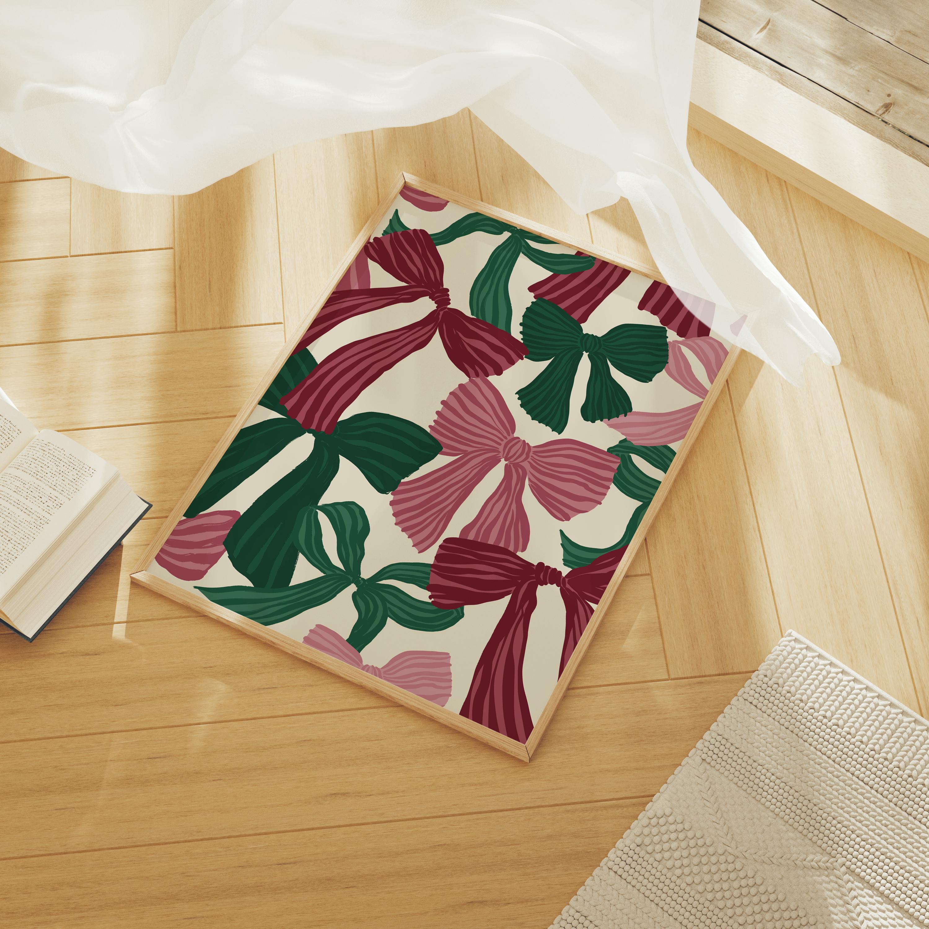 Christmas Bow Pattern Print - Image 4