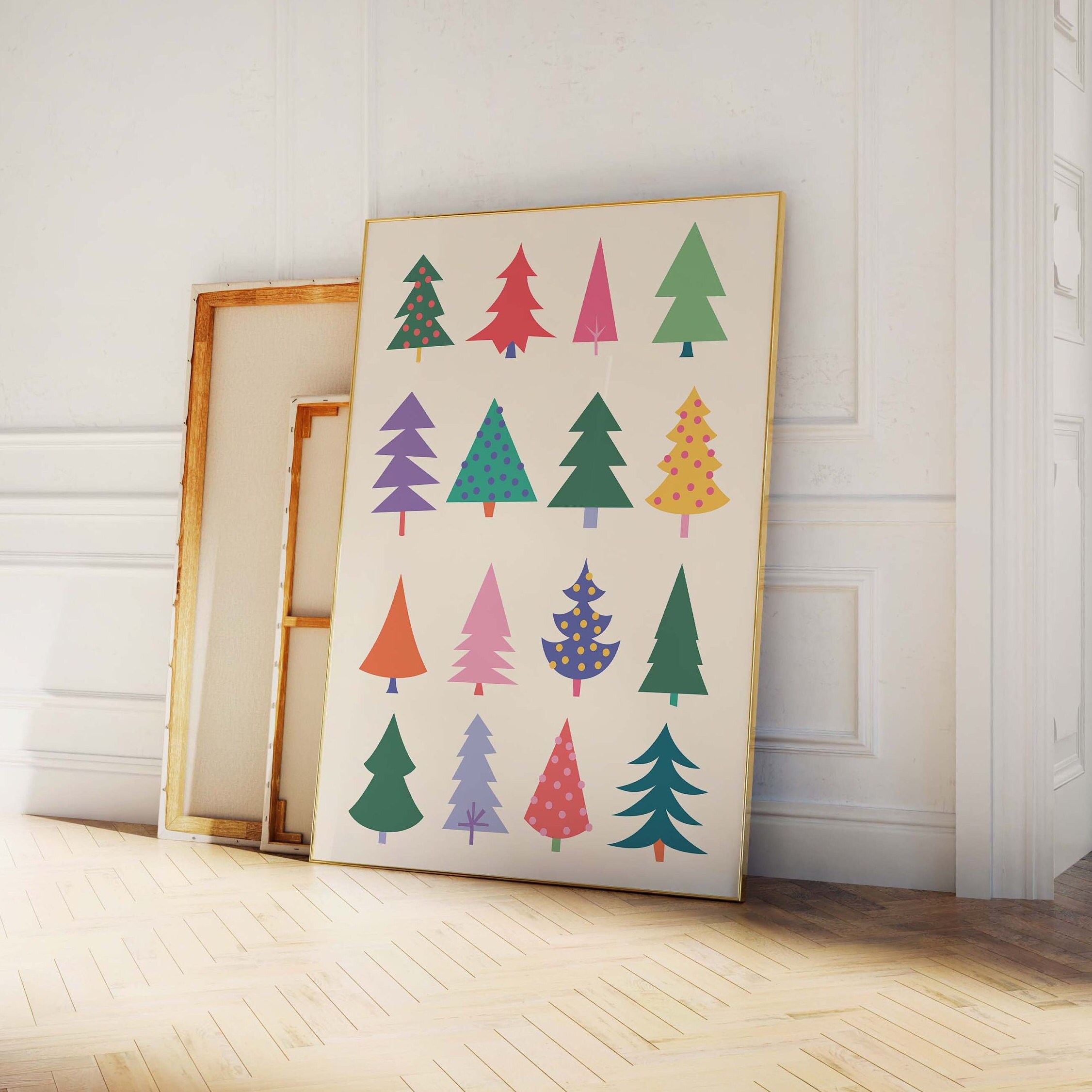 Colorful Christmas Trees Print - Image 3