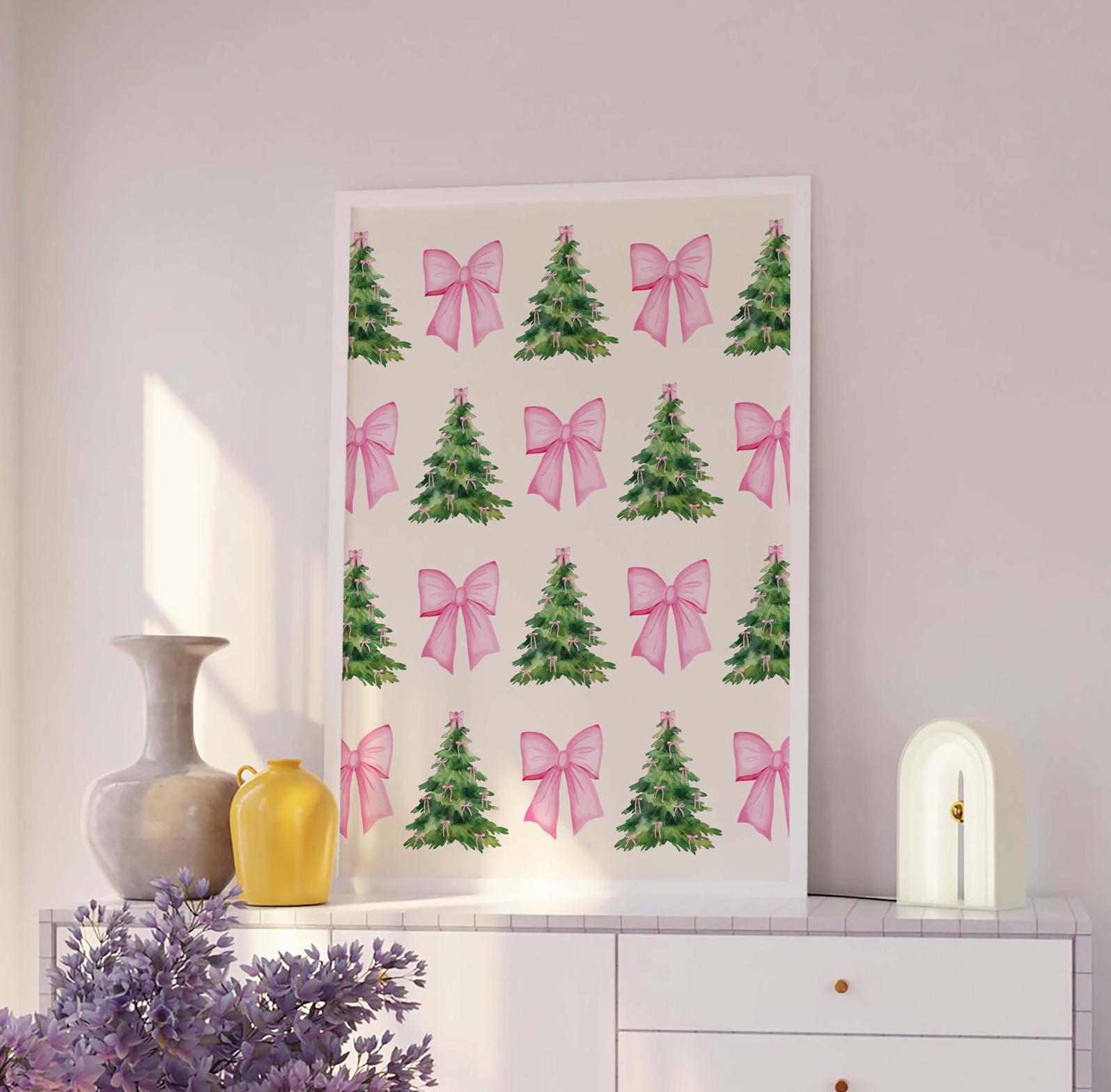 Coquette Bows Christmas Tree Print - Image 4