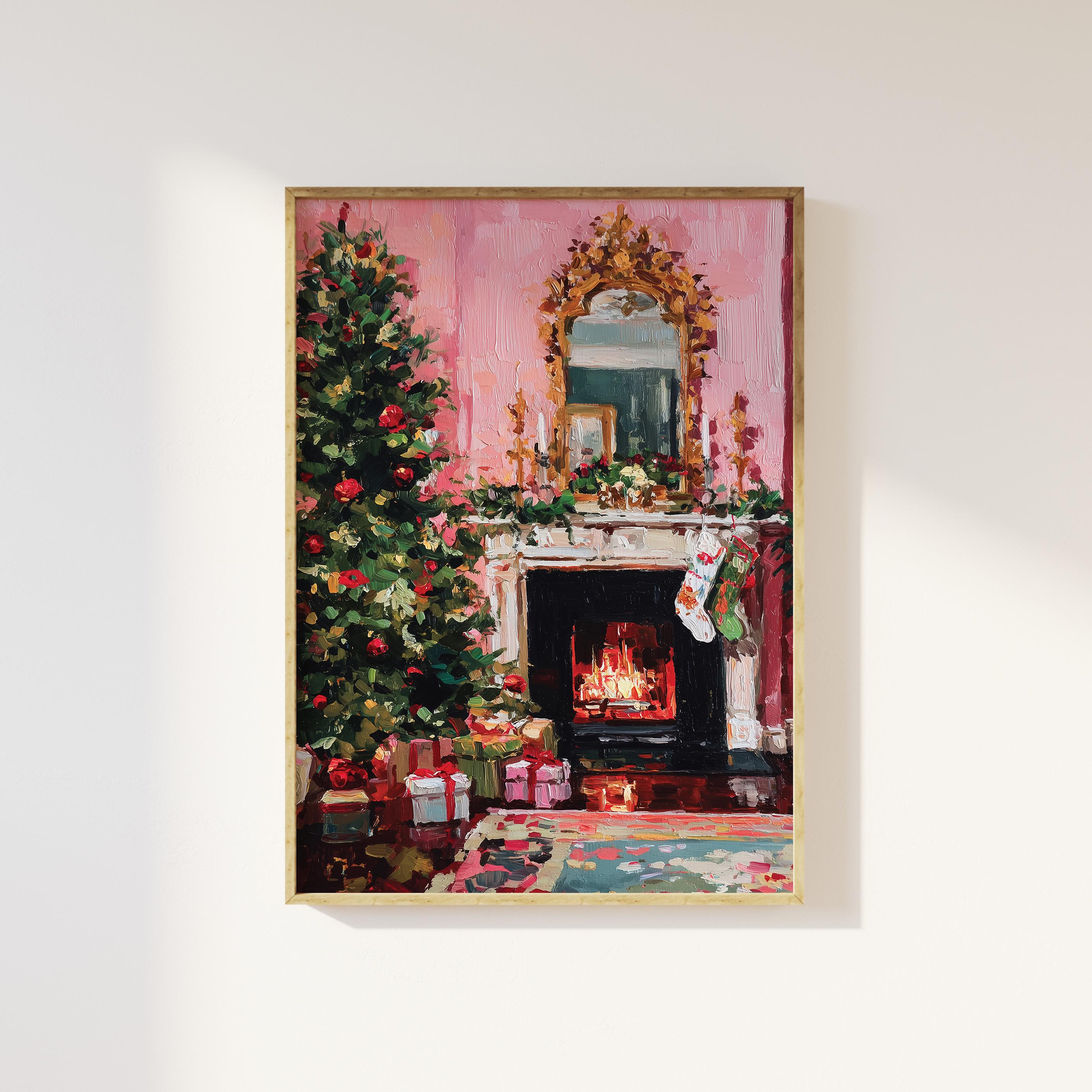 Cozy Christmas Fireplace Print - Image 2