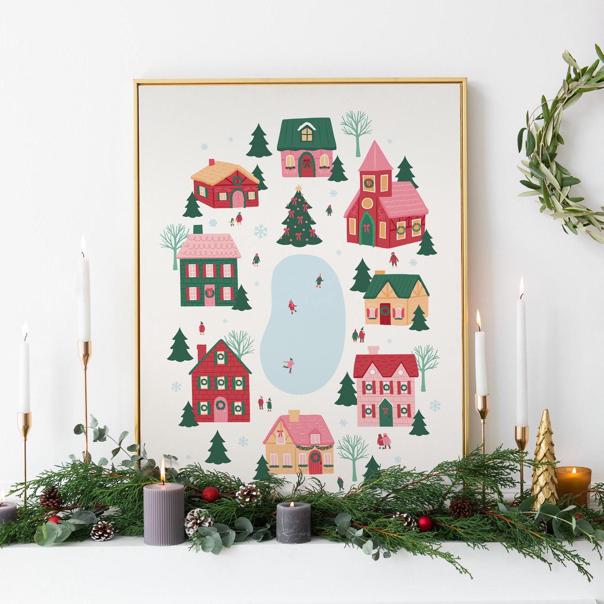 Cozy Christmas Village Print - Image 3