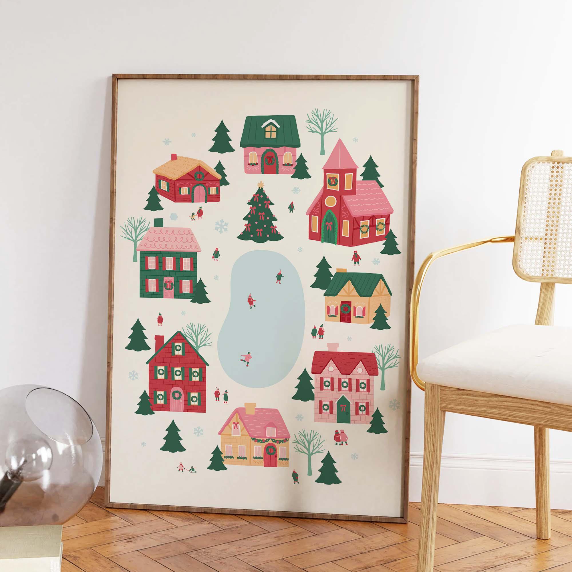 Cozy Christmas Village Print - Image 4
