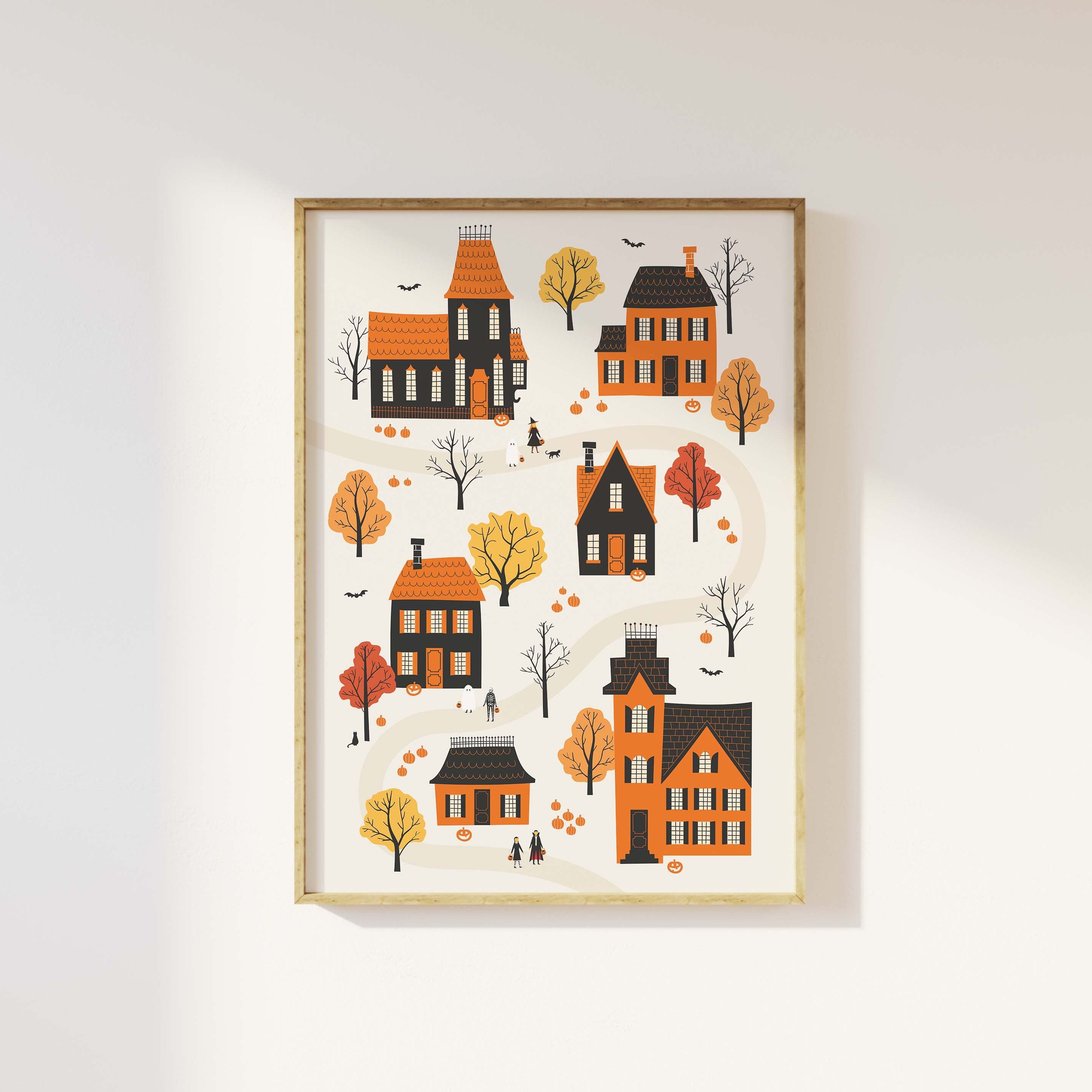 Cozy Halloween Village Print - Image 2