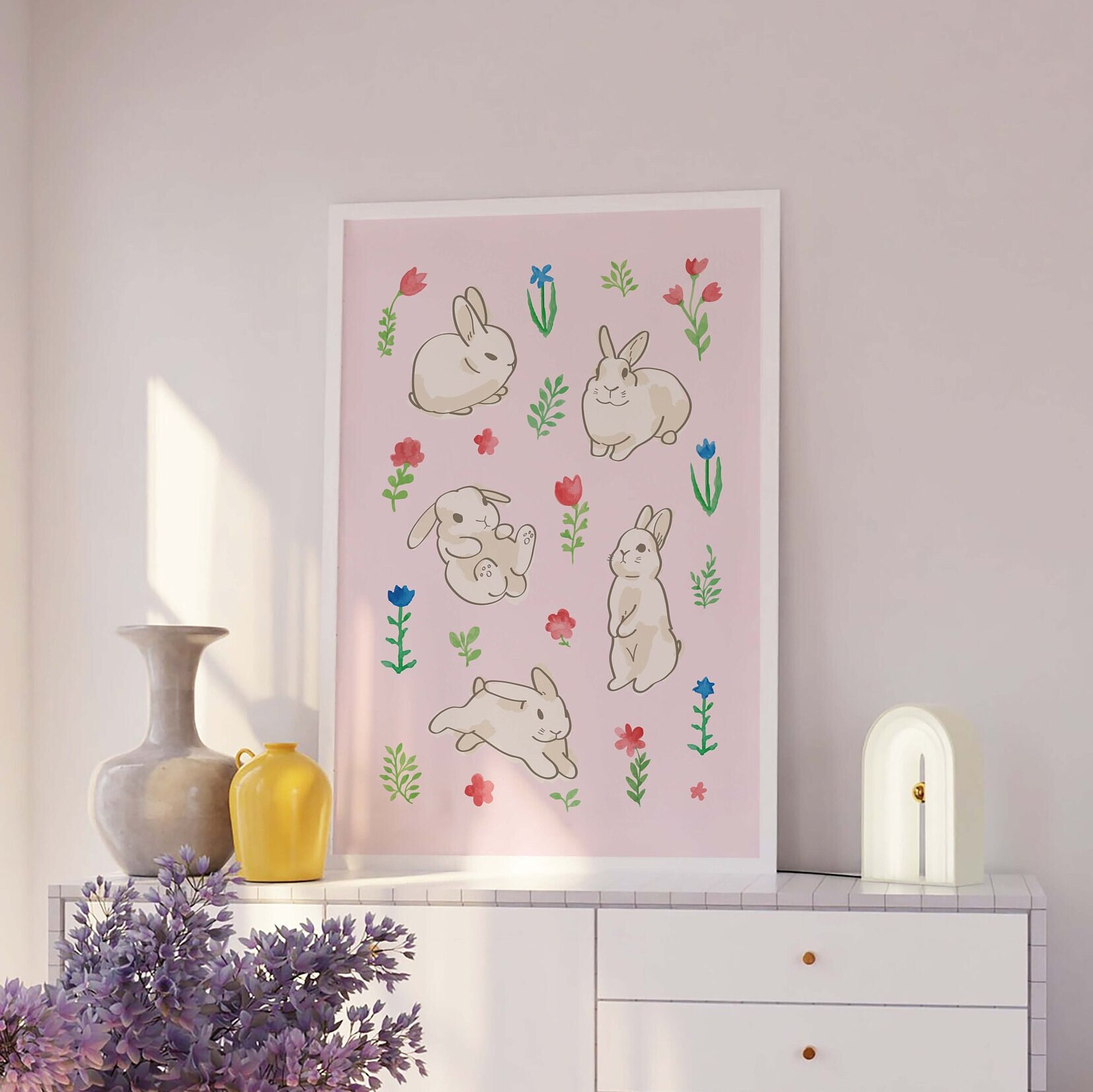 Cute Bunnies Print - Image 4