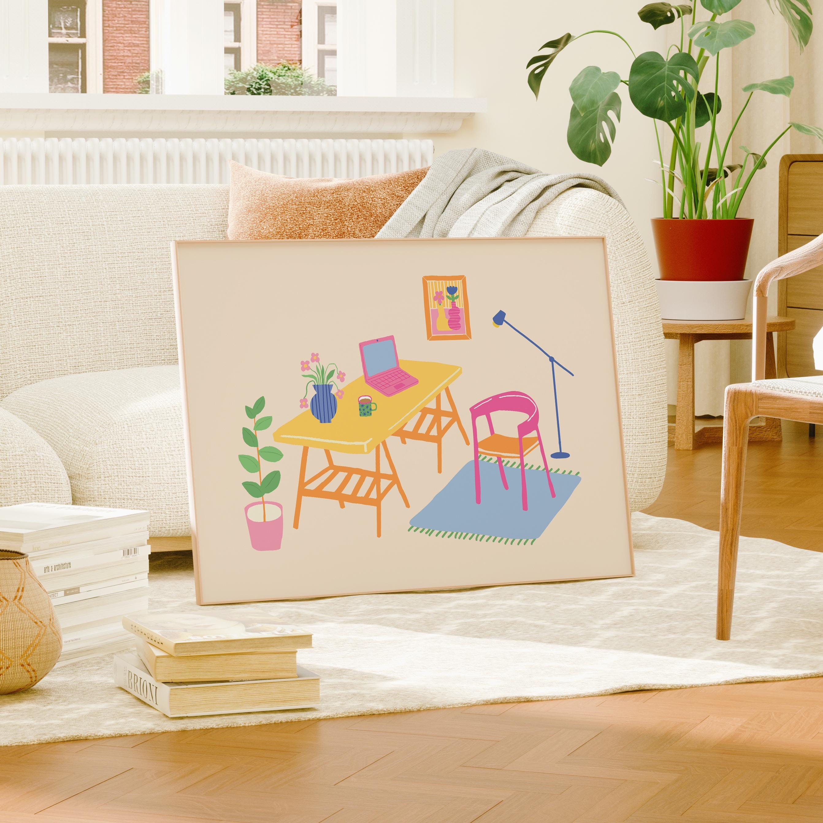 Cute Office Illustration Print - Image 3