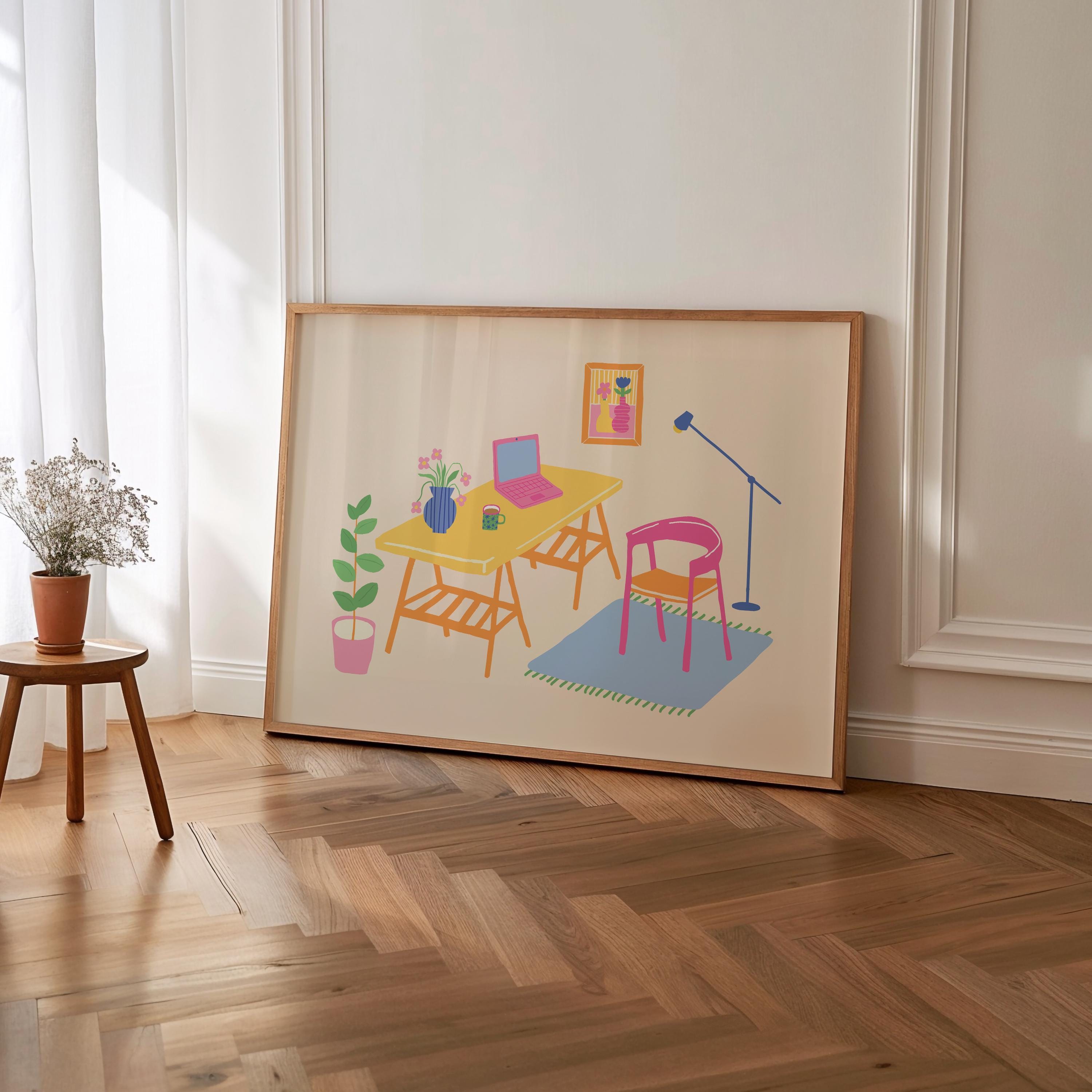 Cute Office Illustration Print - Image 5