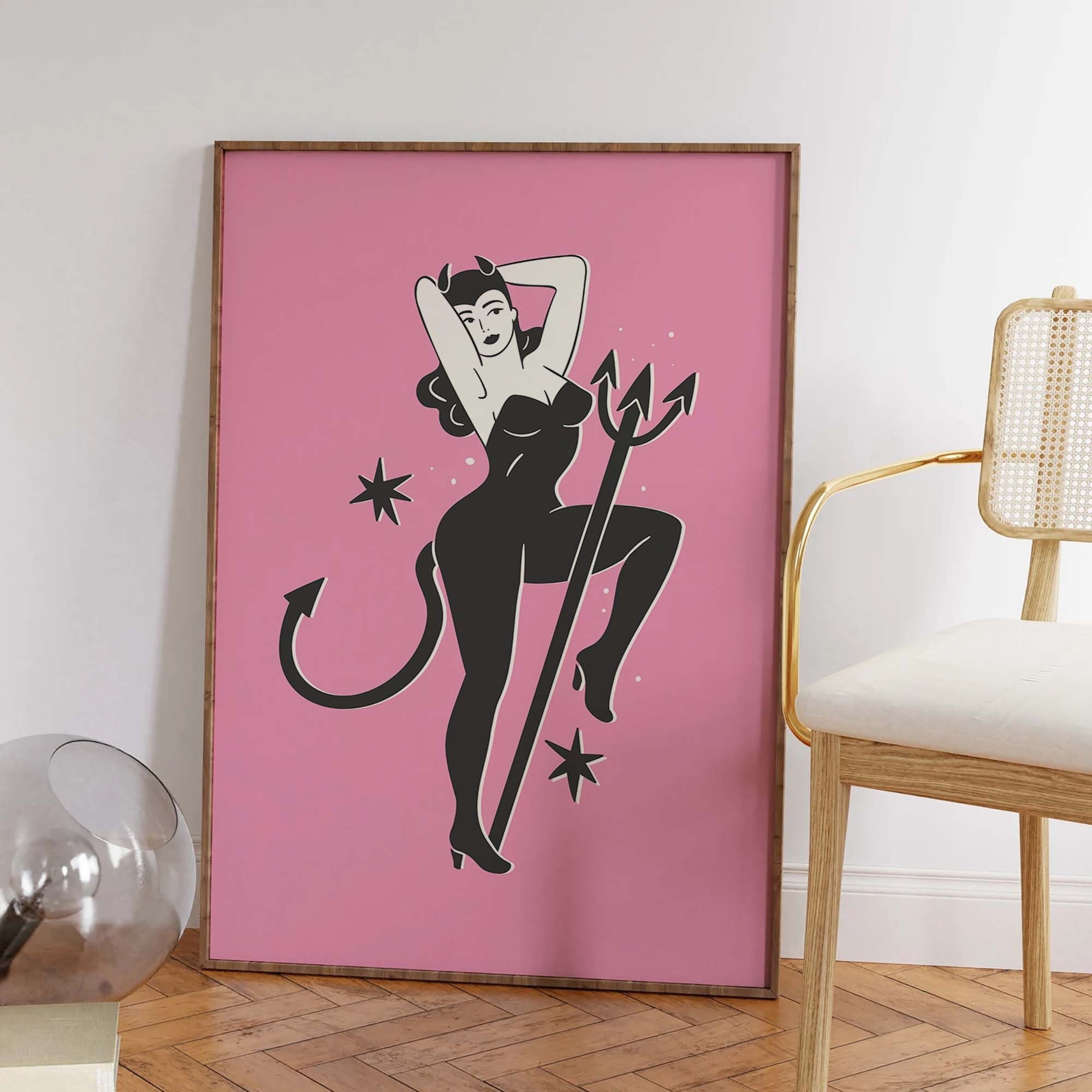 Devil Pinup Print - Image 4