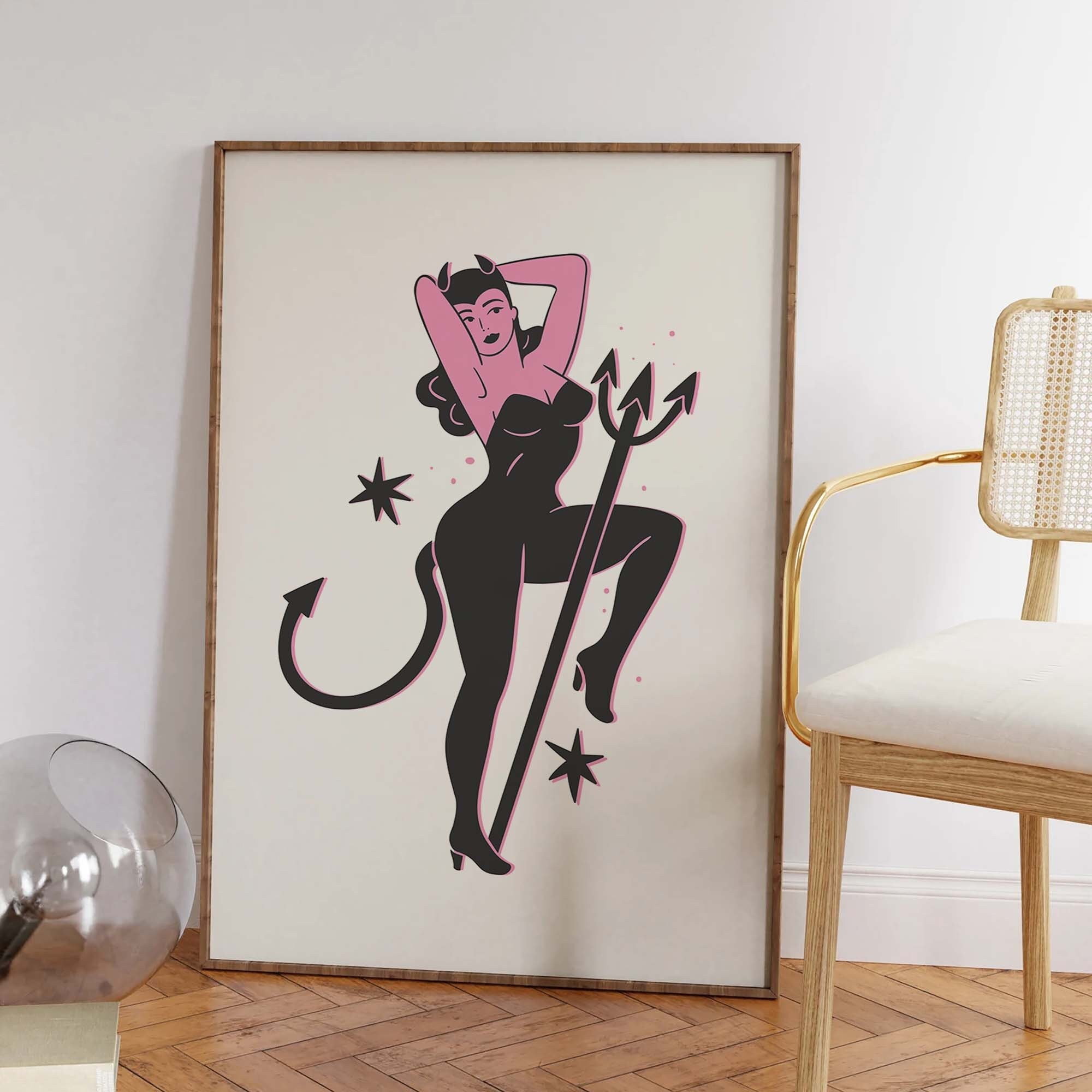 Devil Pinup Print - Image 4