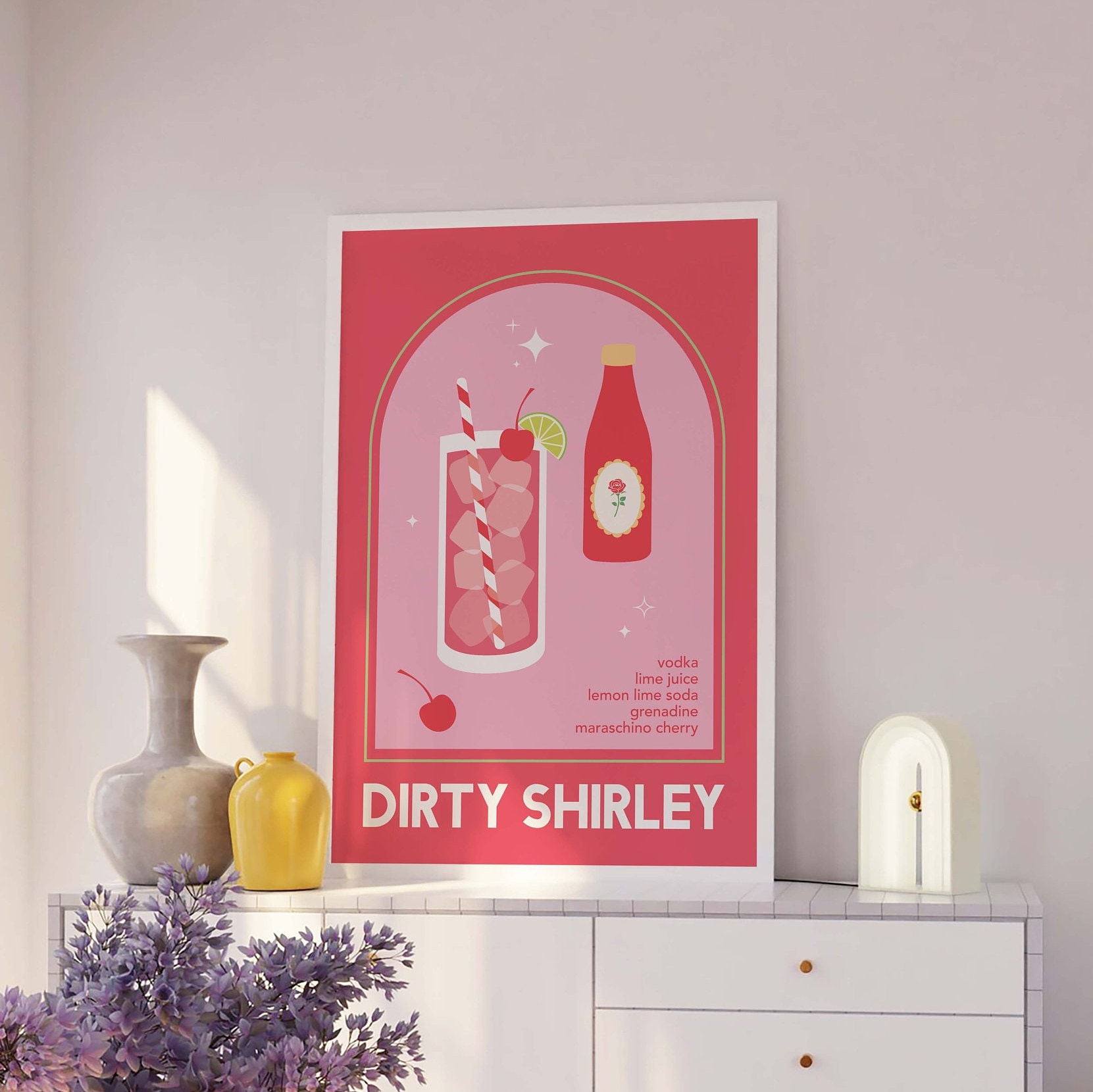 Dirty Shirley Cocktail Print - Image 2