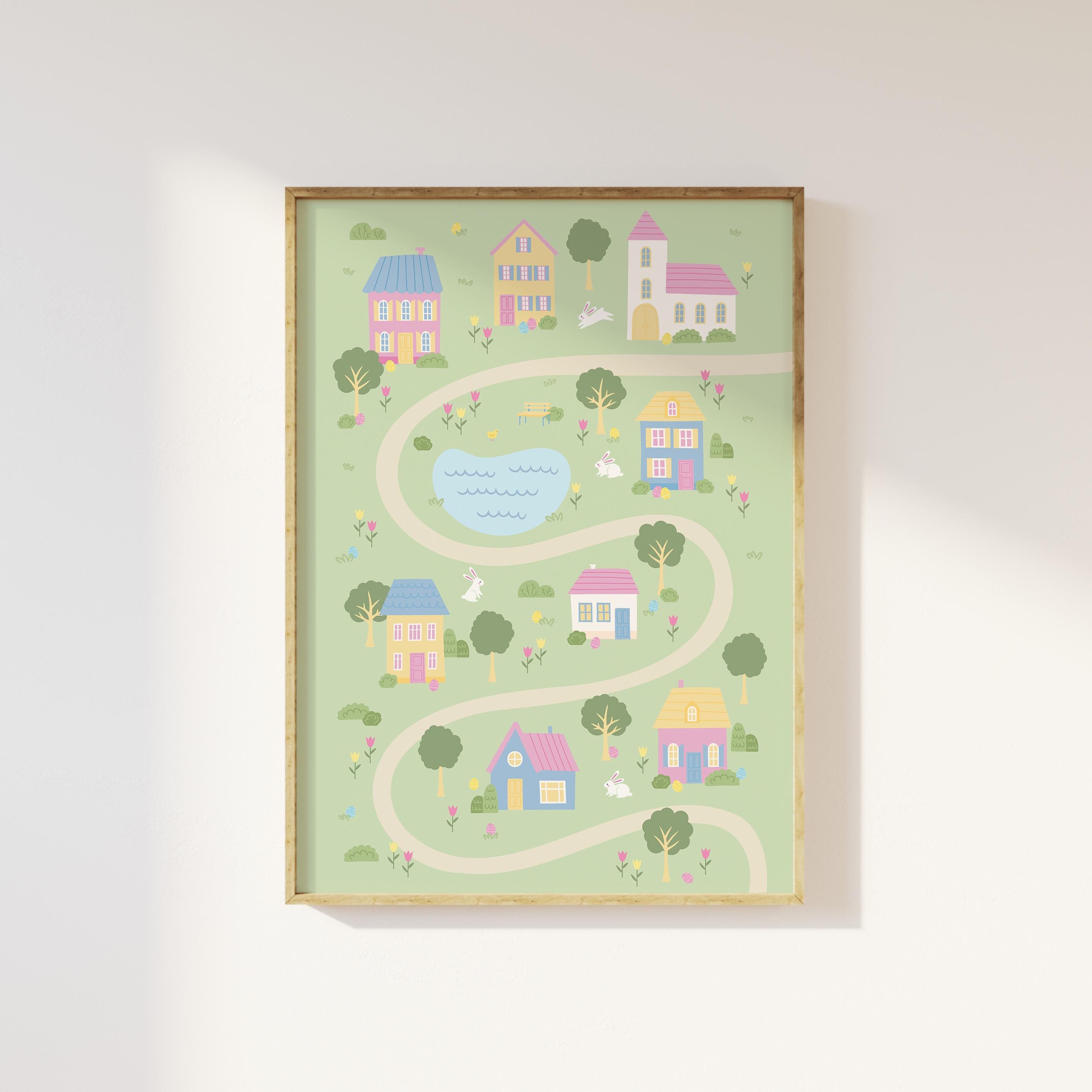Easter Egg Hunt Village Print - Image 2