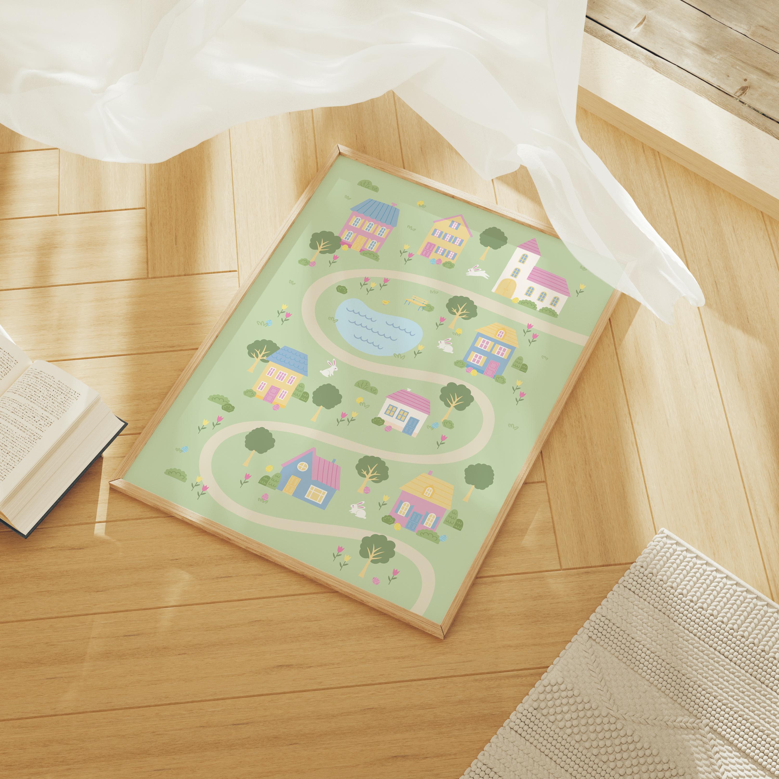 Easter Egg Hunt Village Print - Image 4
