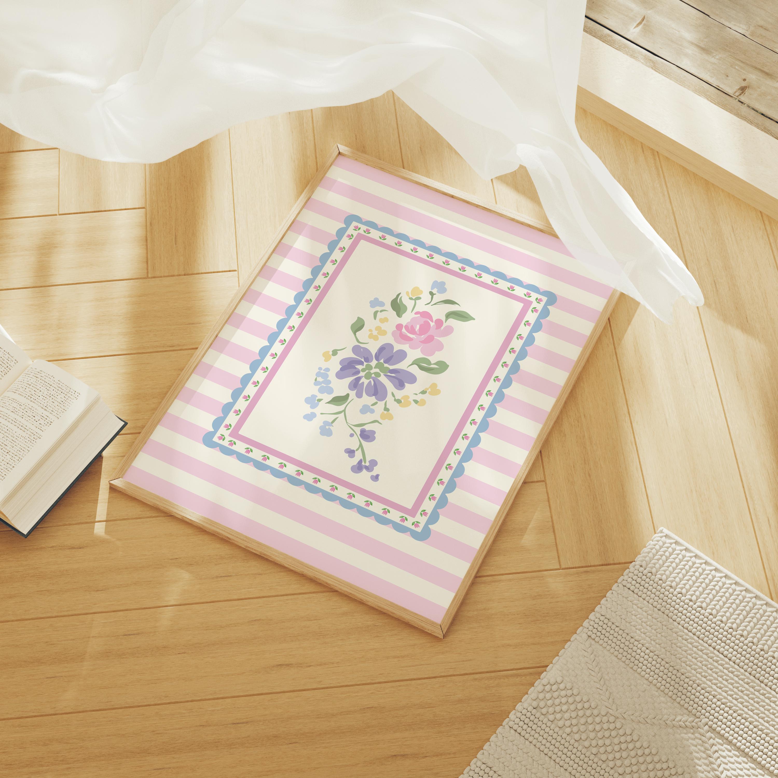 Floral Striped Bouquet Print - Image 2