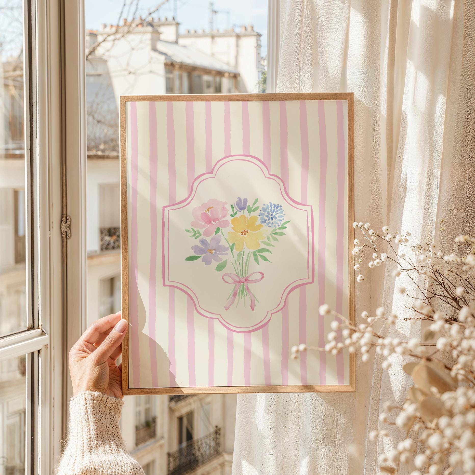 Floral Striped Bouquet Print - Image 2