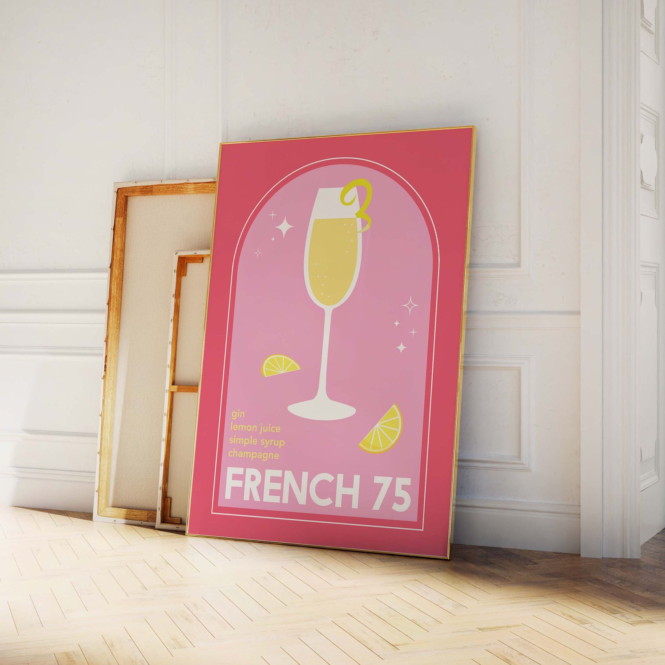 French 75 Cocktail Print - Image 3
