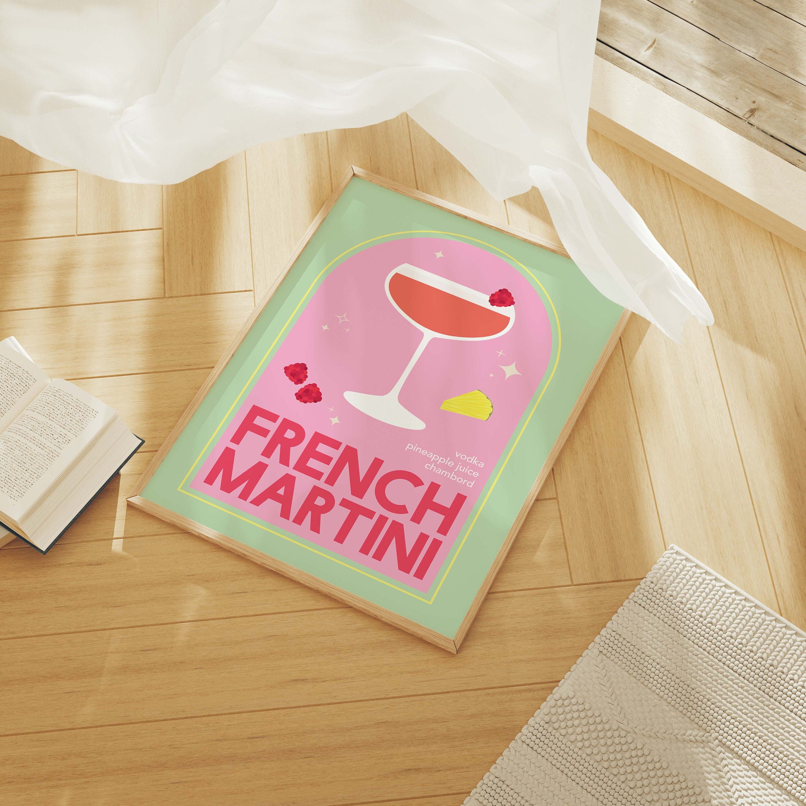 French Martini Cocktail Print - Image 2