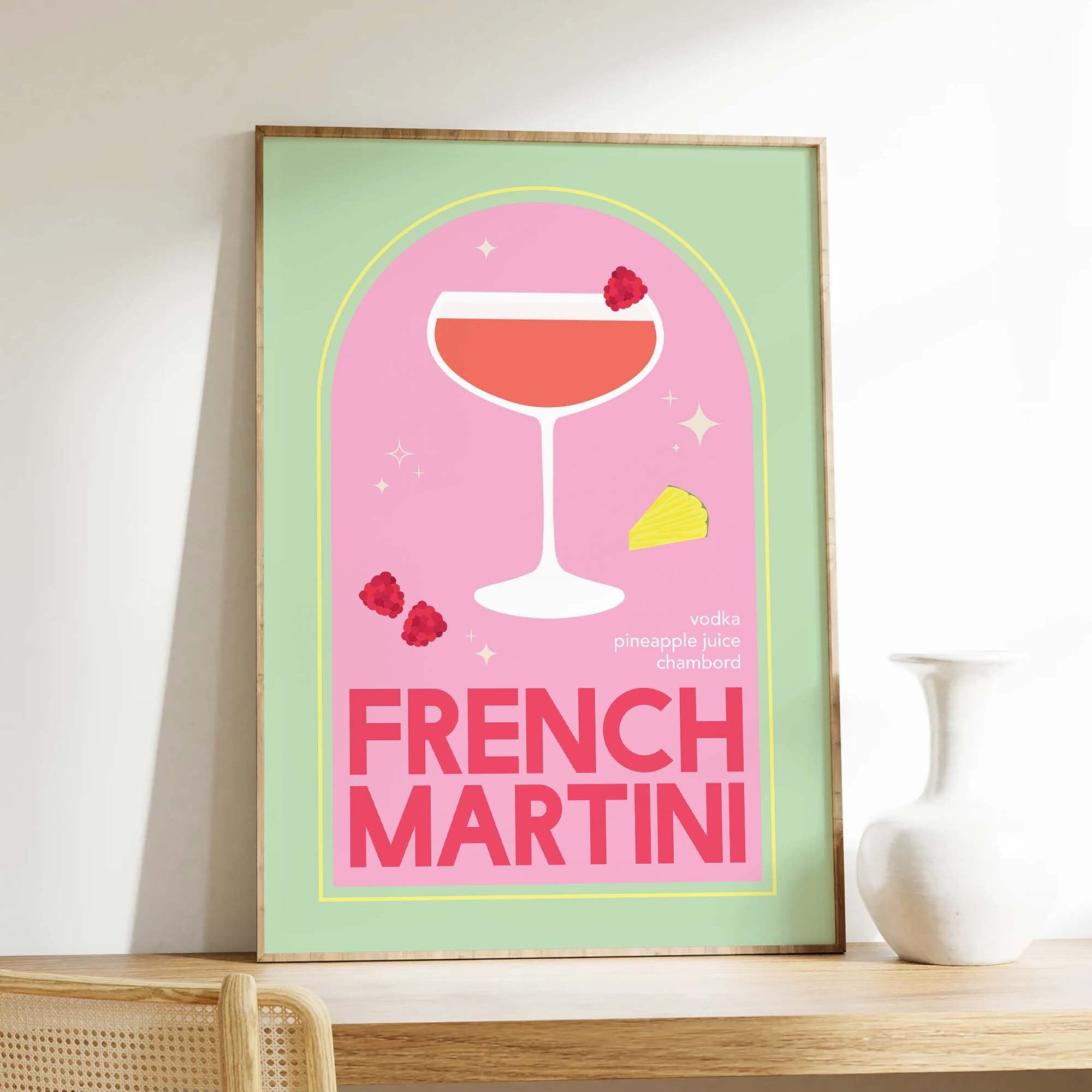French Martini Cocktail Print - Image 3